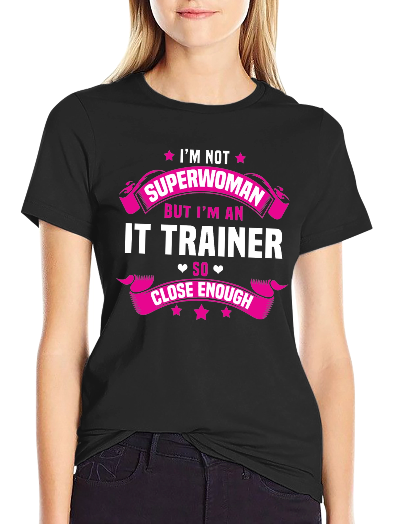 Camiseta Negra: Soy Entrenadora IT No Superwoman