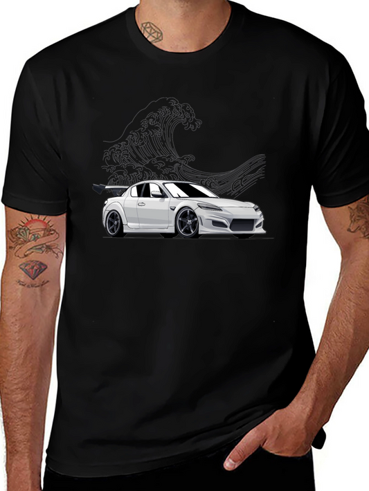 Camiseta Negra con Diseño de Coche Deportivo