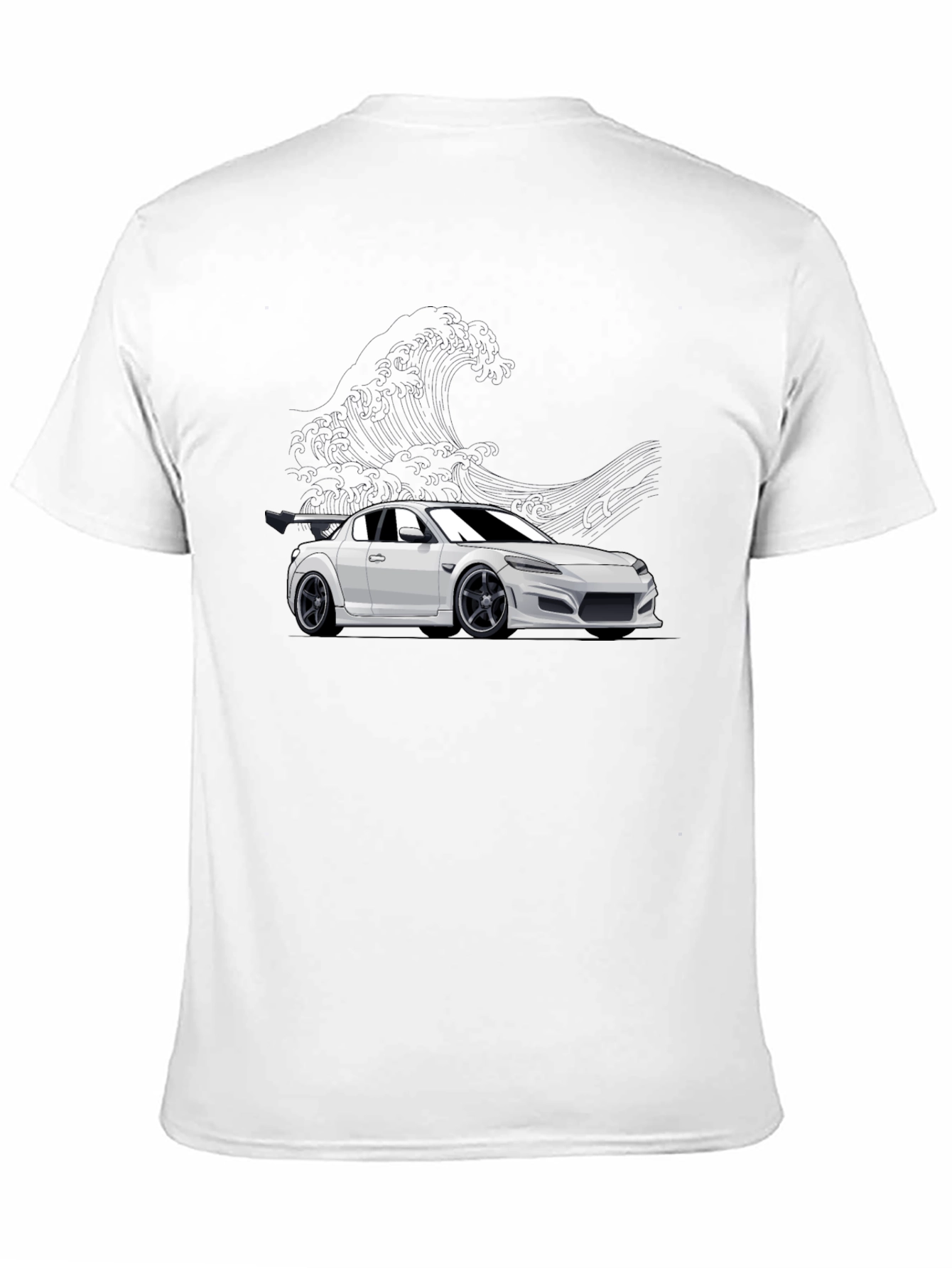 Camiseta Negra con Diseño de Coche Deportivo