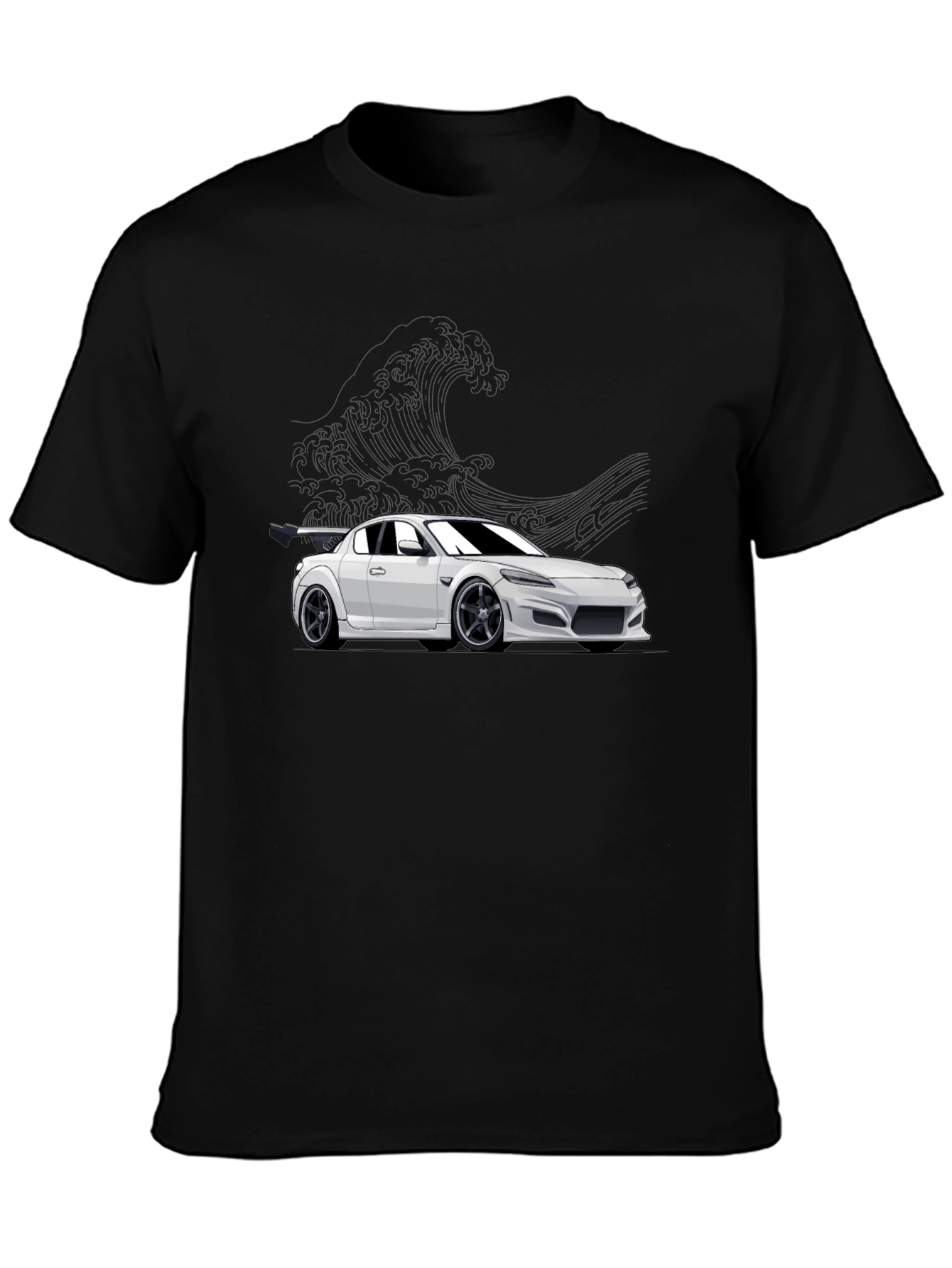 Camiseta Negra con Diseño de Coche Deportivo