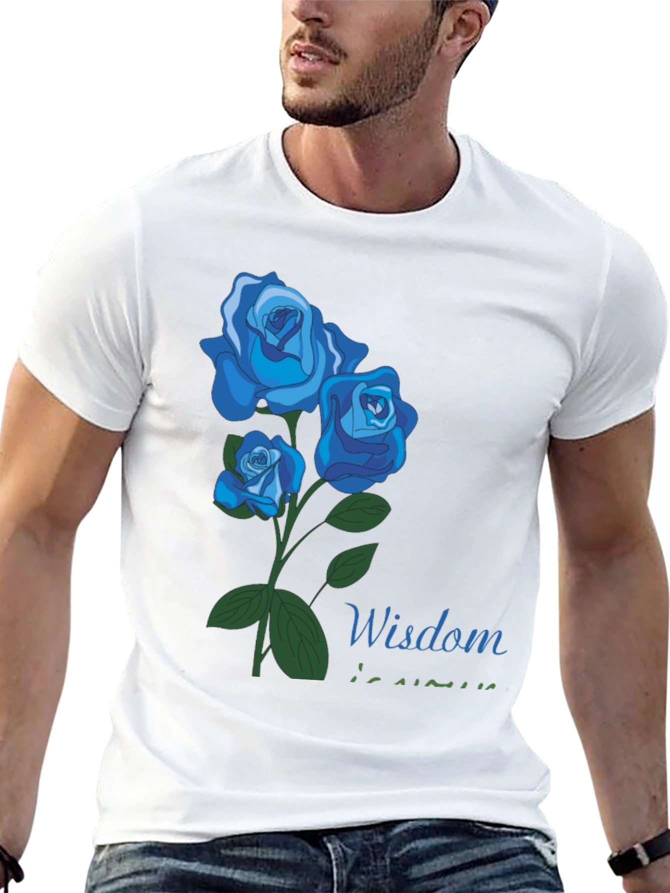 Camiseta Negra con Diseño Floral Sabiduría