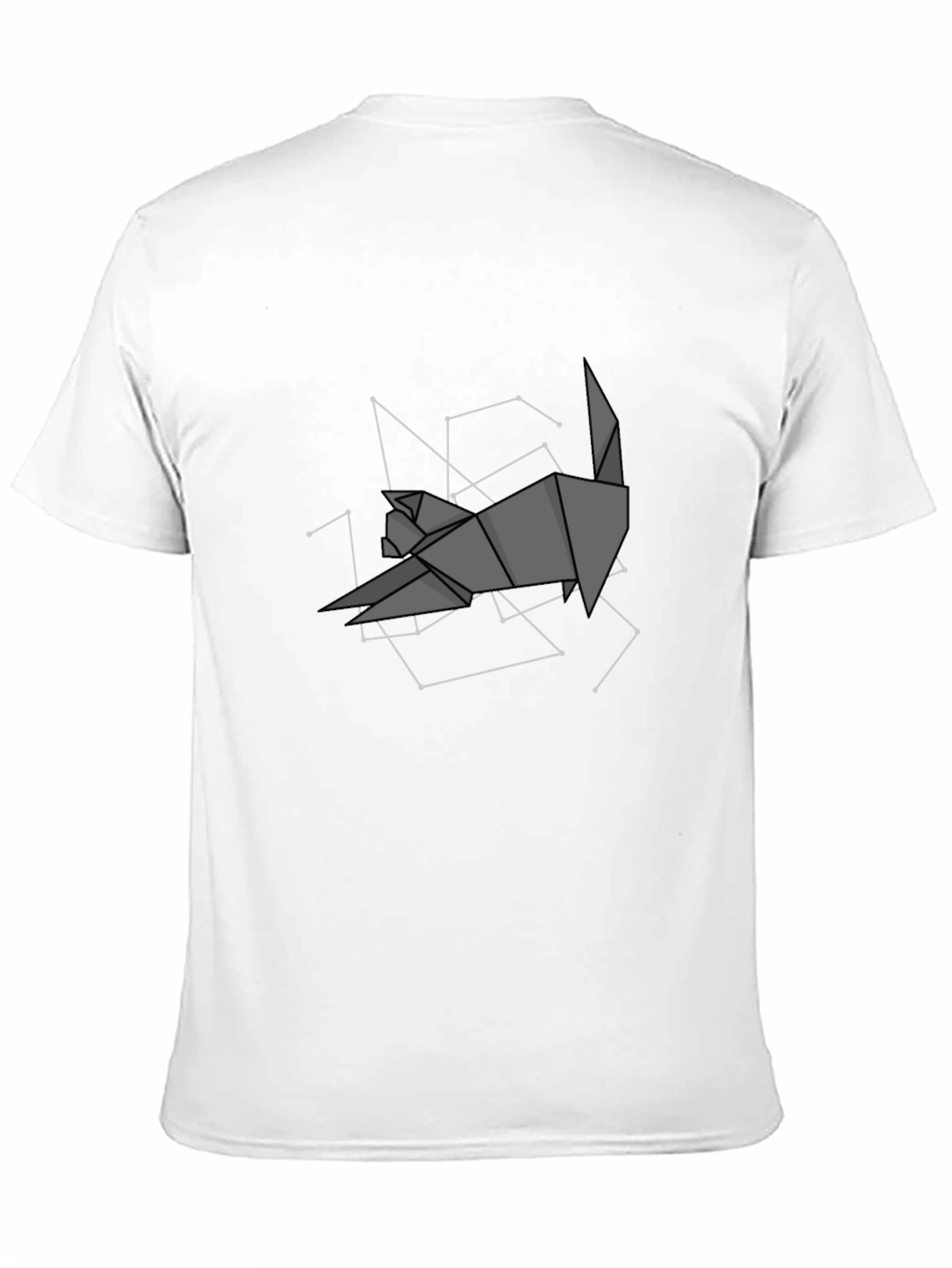 Camiseta Negra Origami Gato Constelación