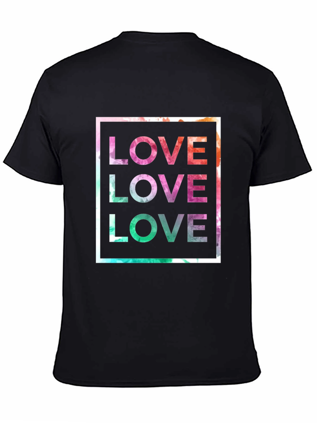 Camiseta Negra Amor Abstracto para Hombre