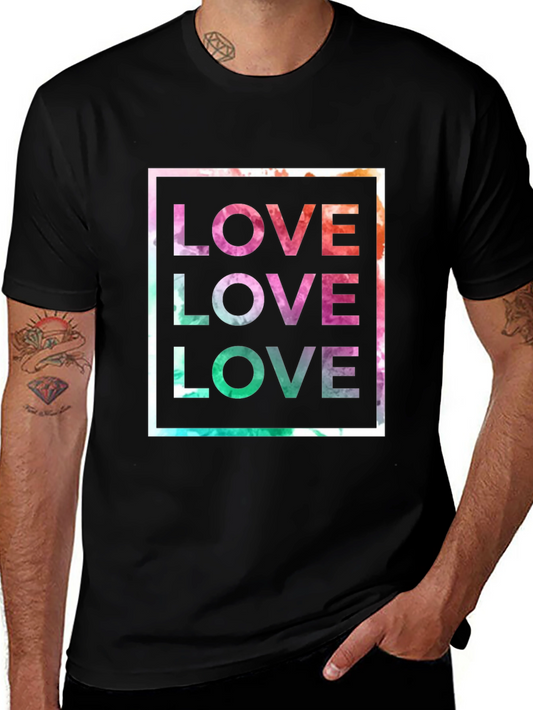 Camiseta Negra Amor Abstracto para Hombre