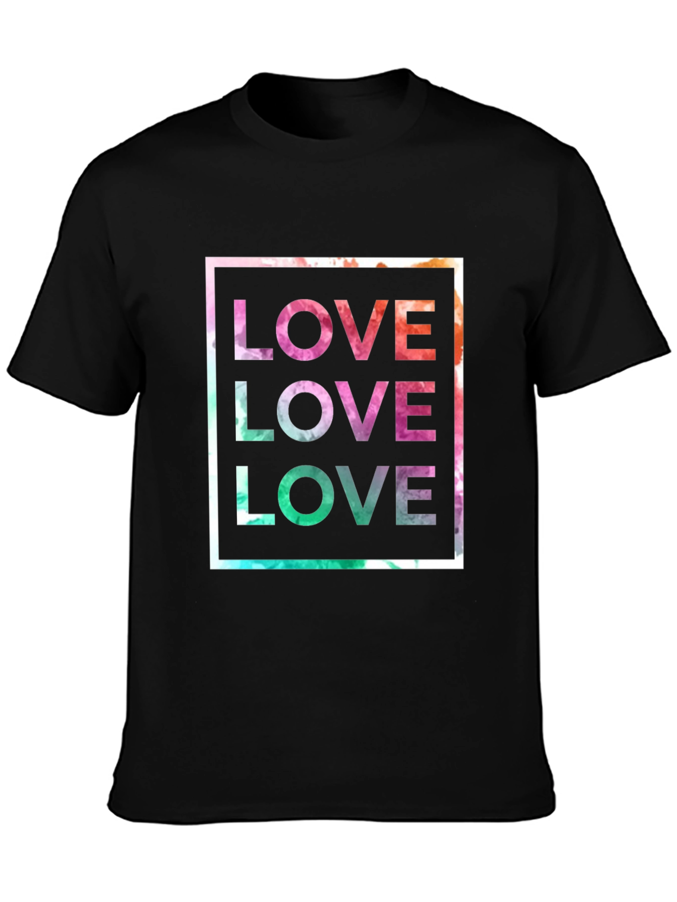 Camiseta Negra Amor Abstracto para Hombre