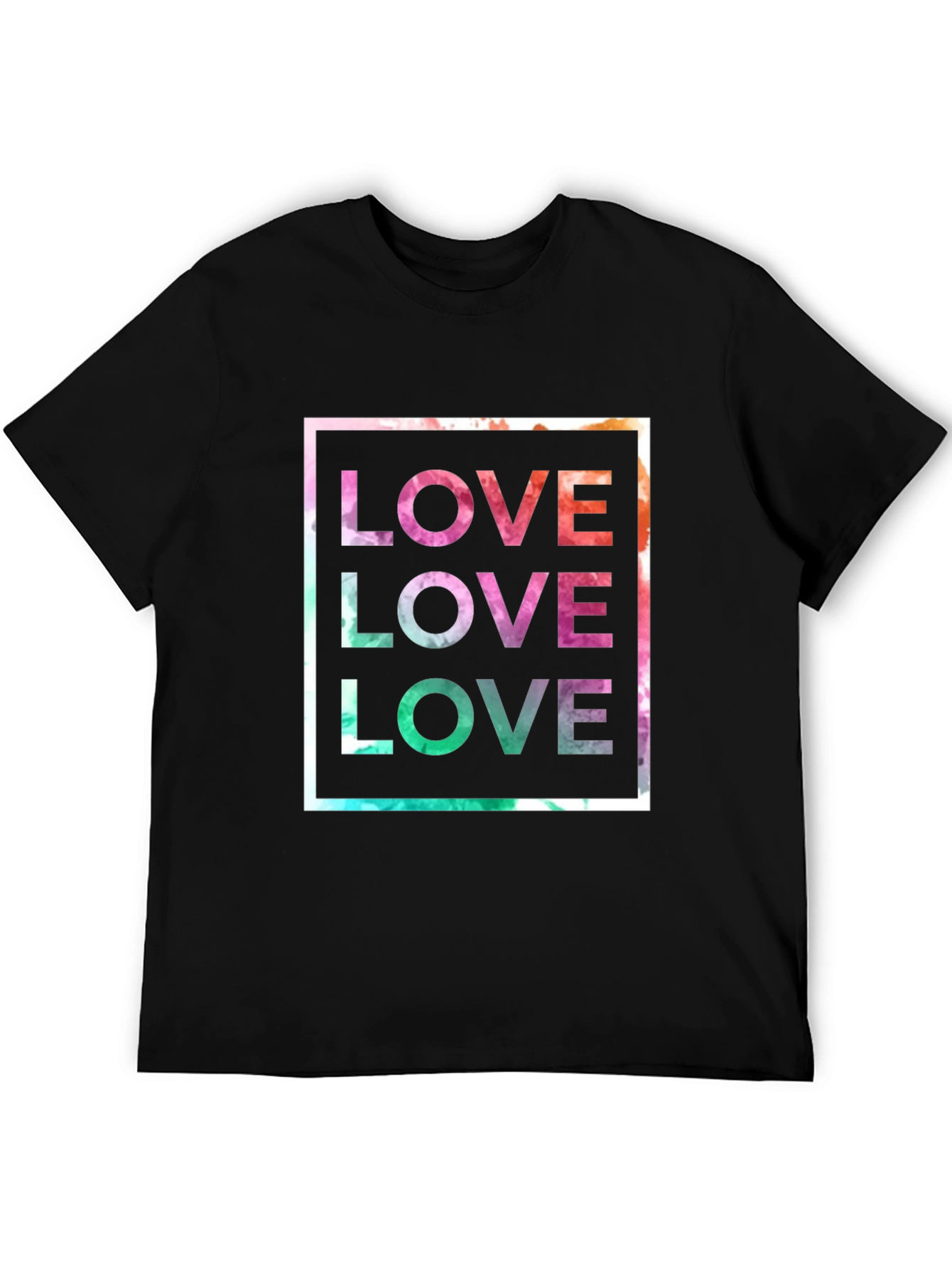 Camiseta Negra Amor Abstracto para Hombre
