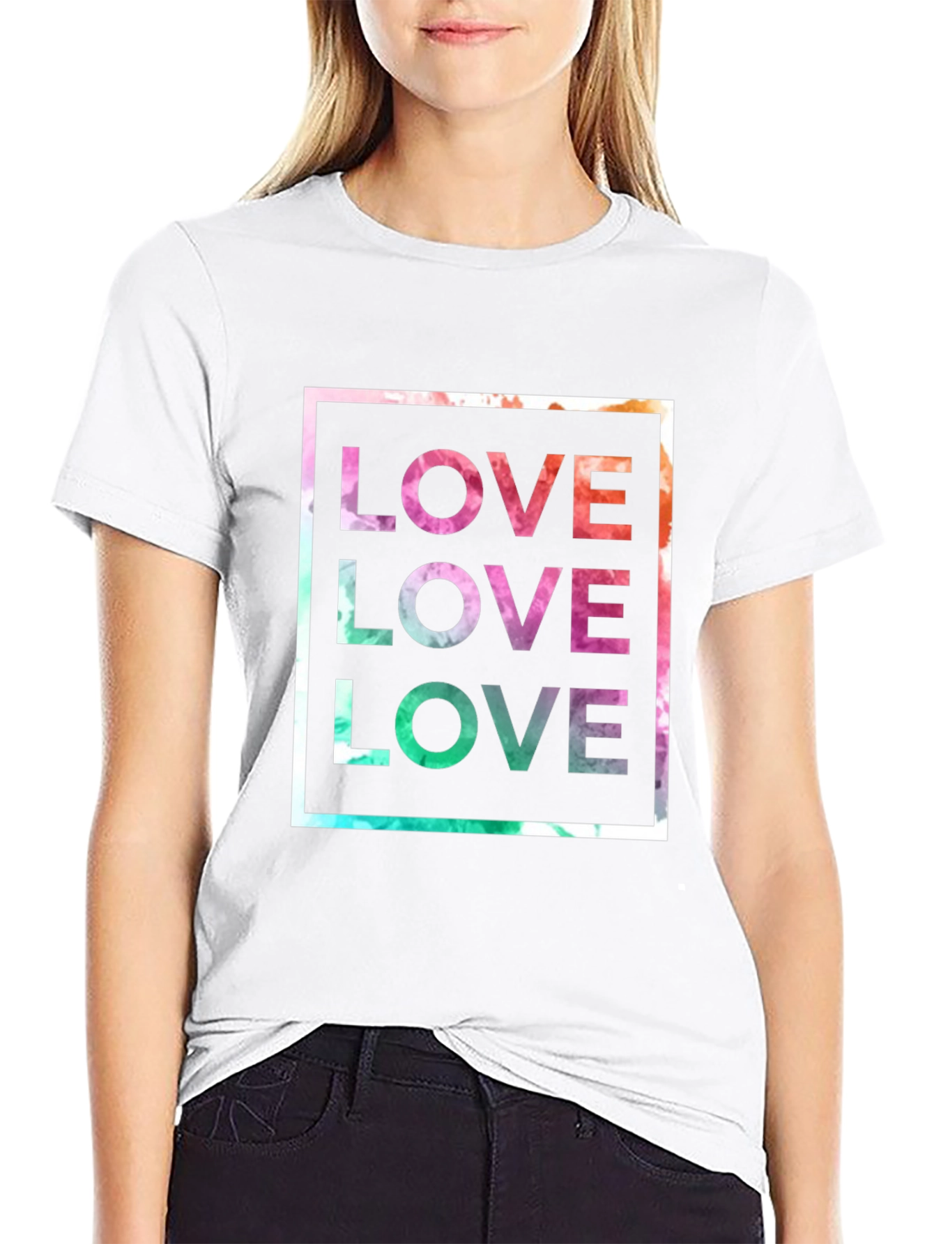 Camiseta Negra Amor Abstracto para Hombre
