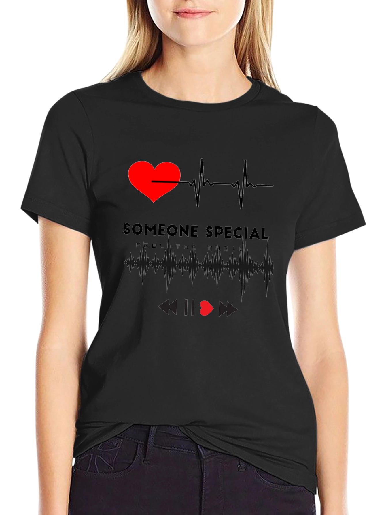 Camiseta Negra Corazón Someone Special