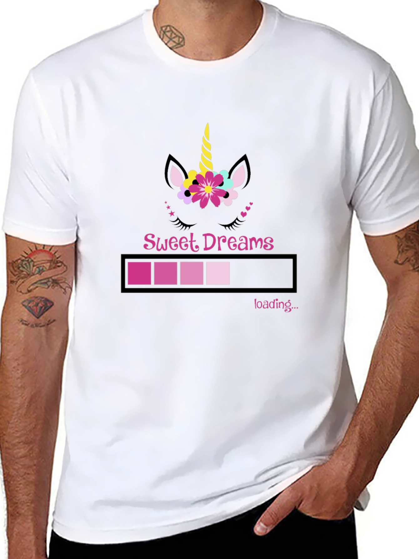 Camiseta Negra Sweet Dreams Unicornio