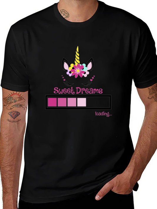 Camiseta Negra Sweet Dreams Unicornio