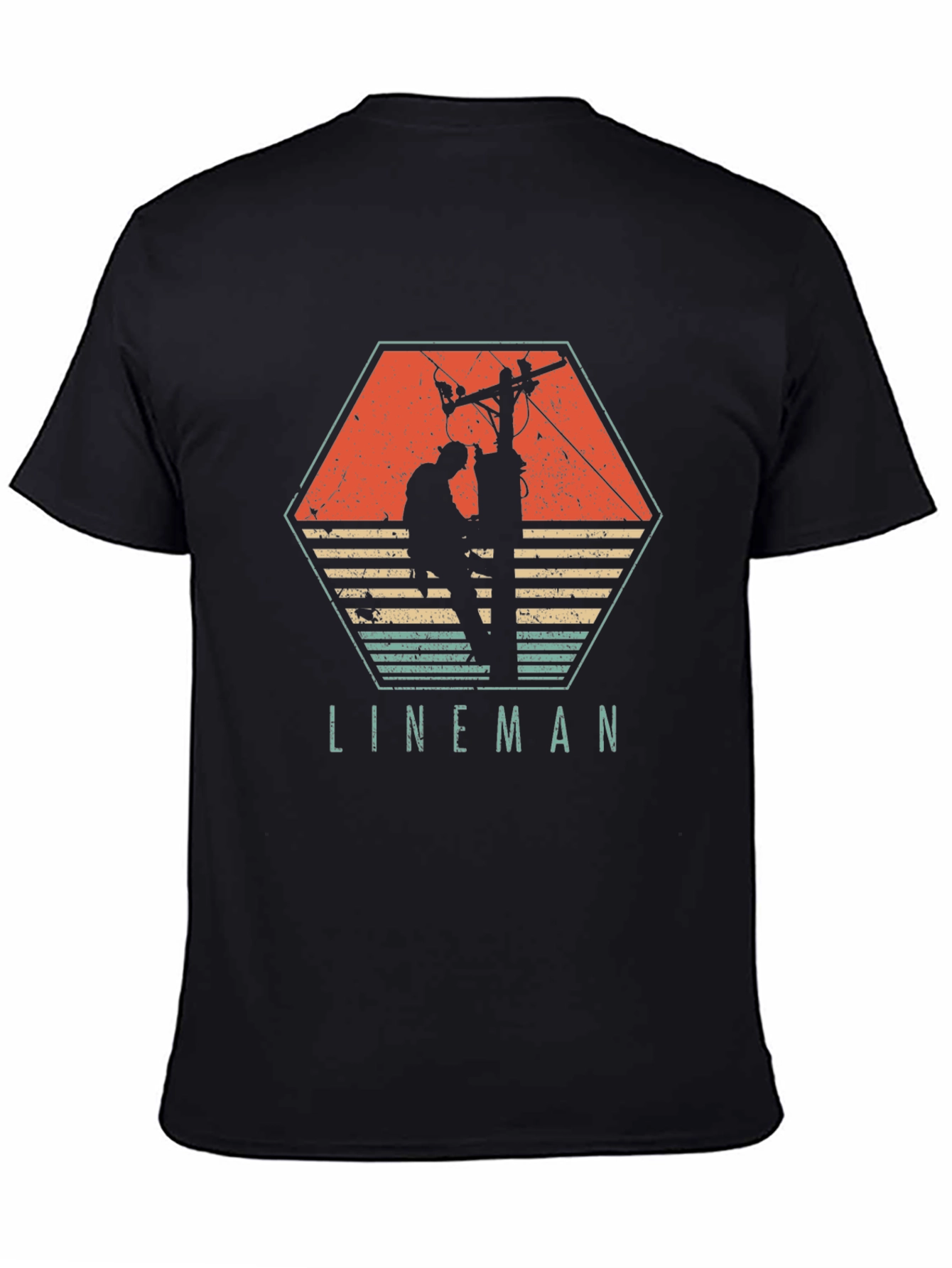 Camiseta Hombre Liniero Eléctrico Retro