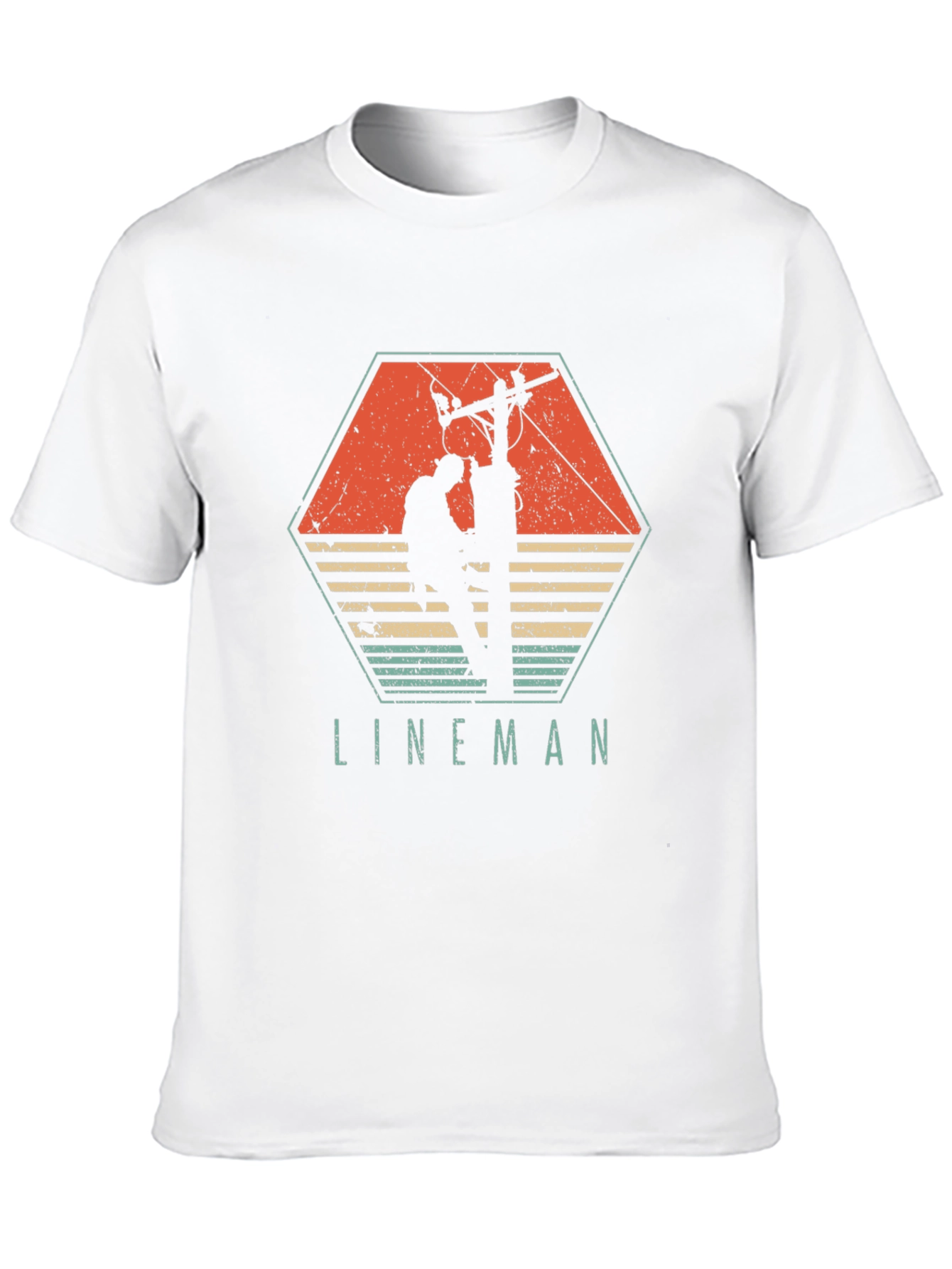 Camiseta Hombre Liniero Eléctrico Retro