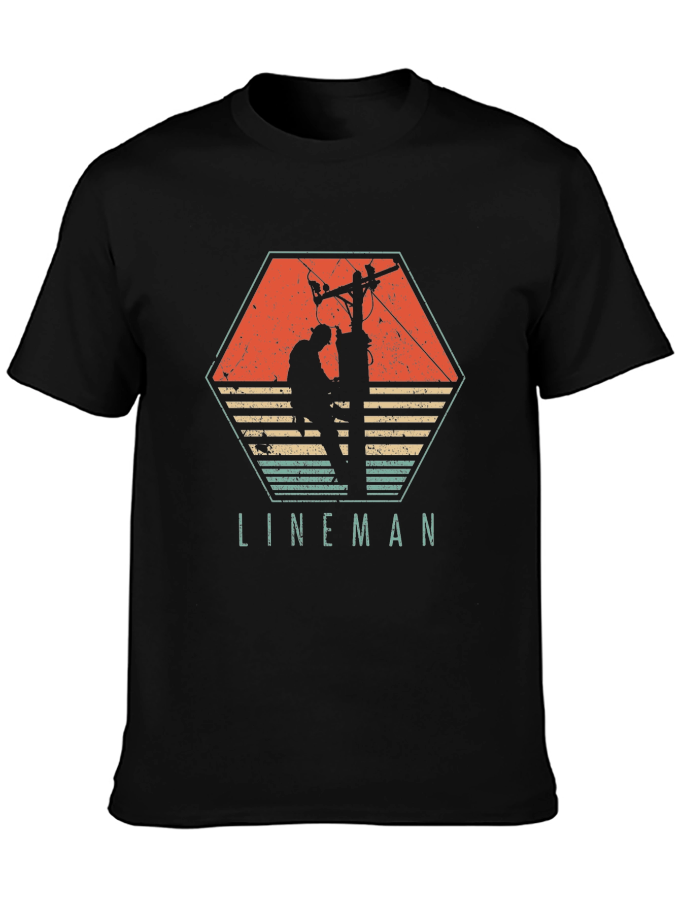 Camiseta Hombre Liniero Eléctrico Retro
