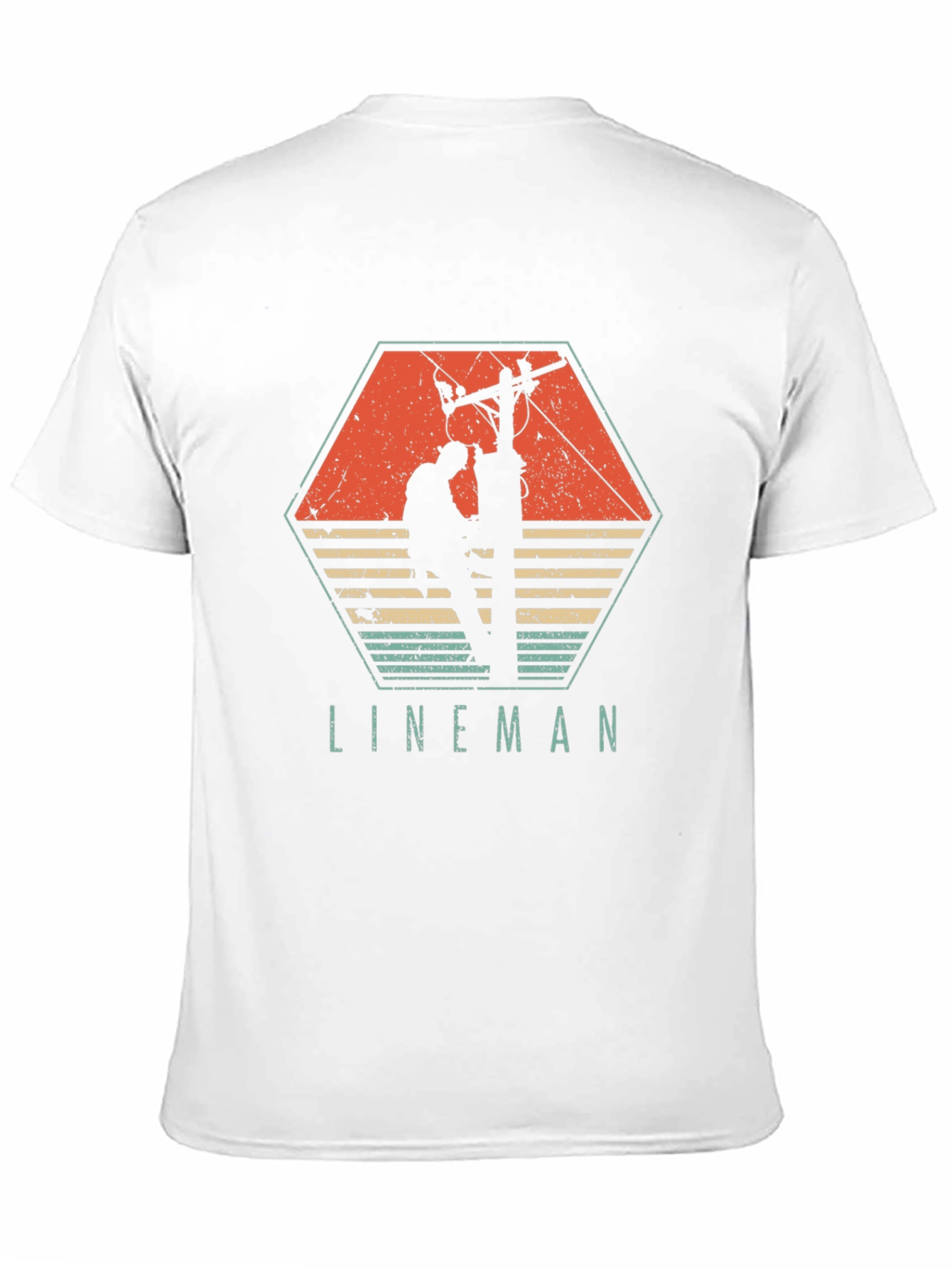 Camiseta Hombre Liniero Eléctrico Retro