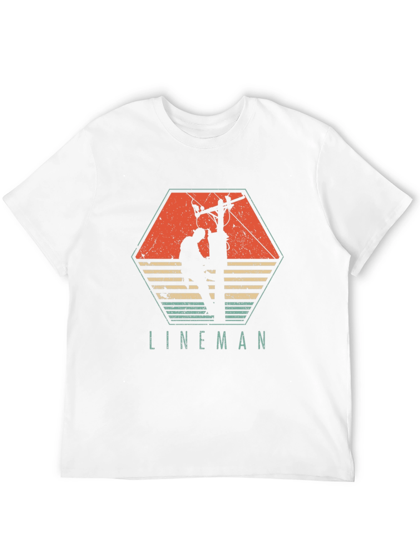 Camiseta Hombre Liniero Eléctrico Retro