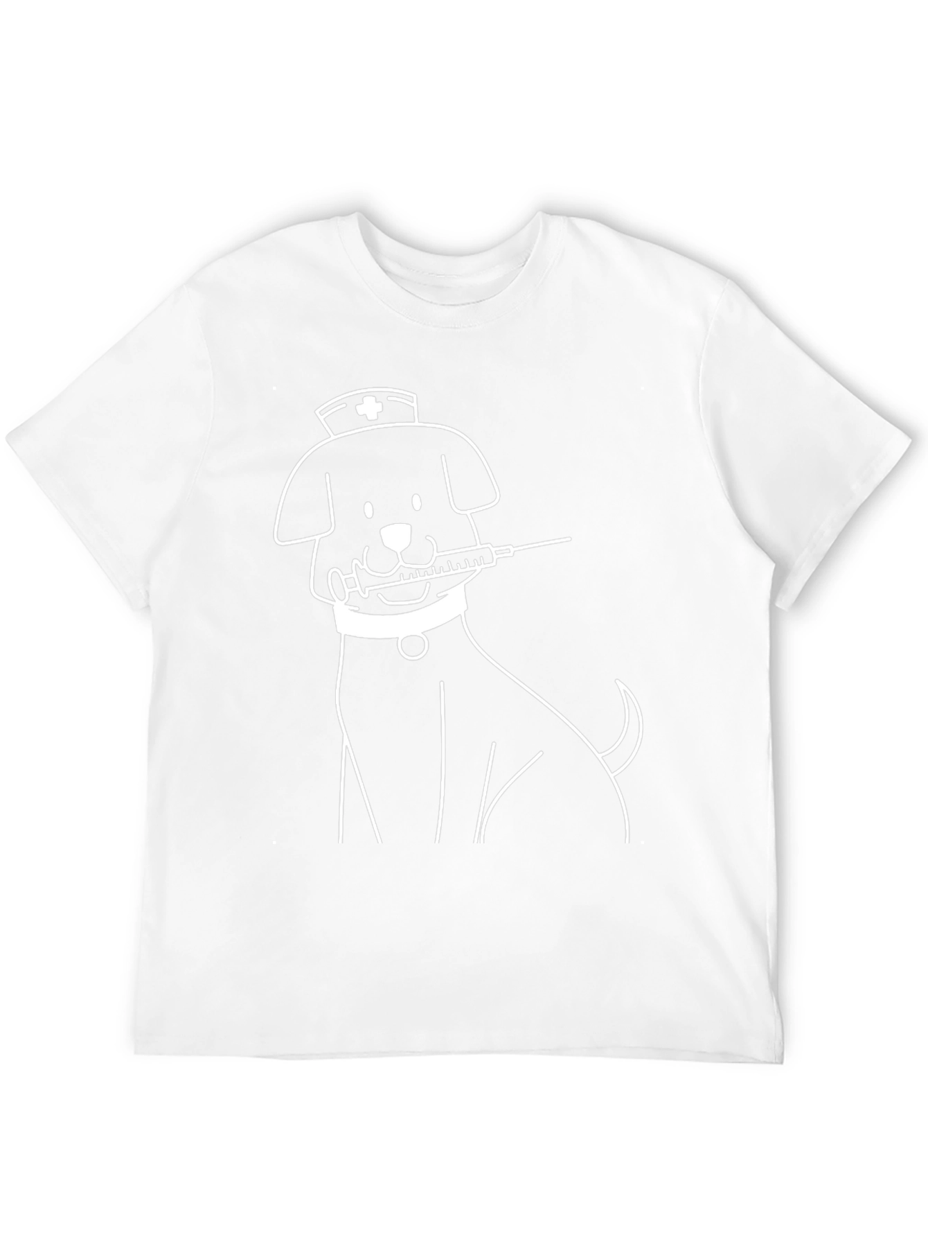 Camiseta Negra con Diseño de Perro Enfermero