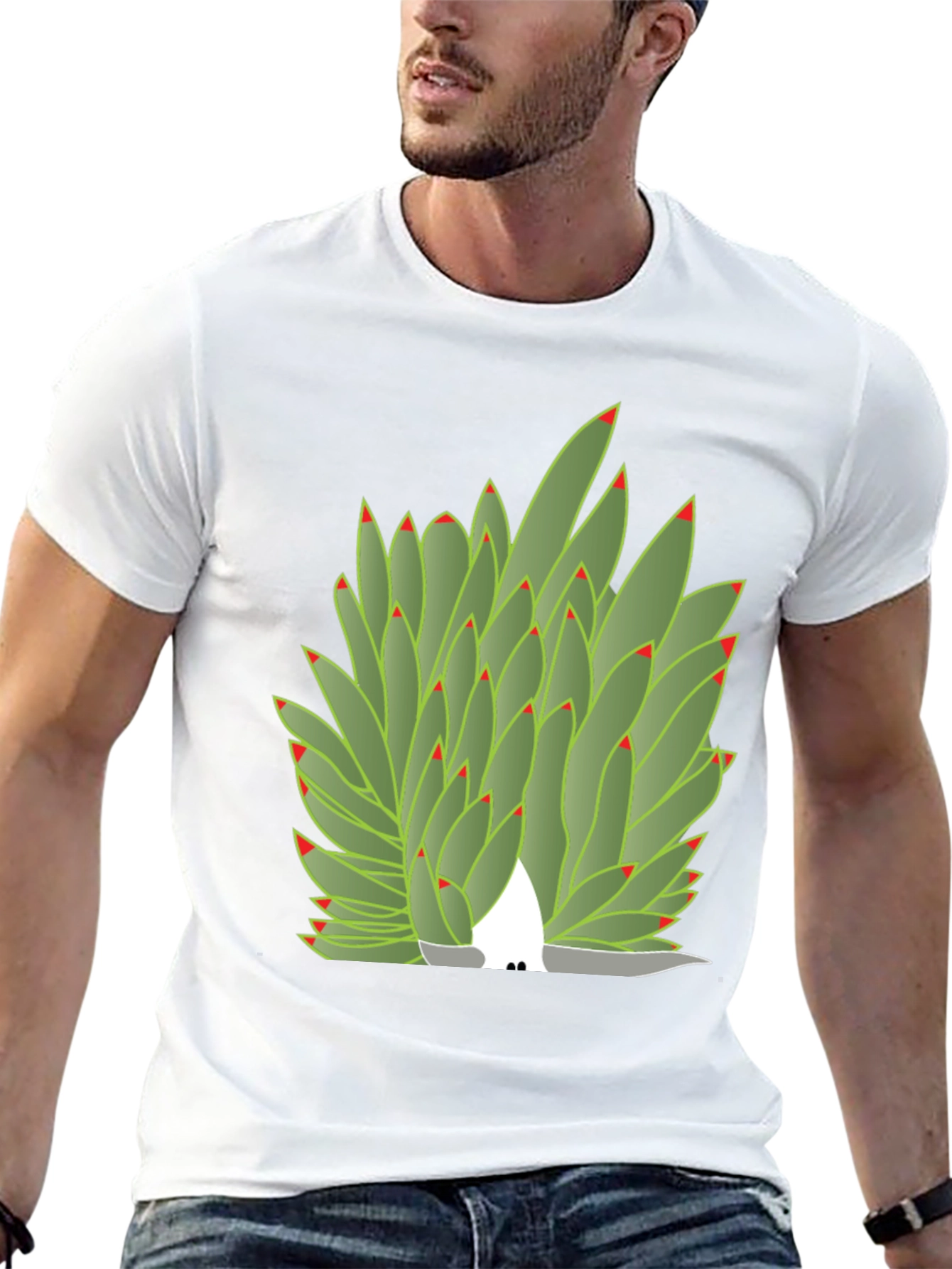 Camiseta Negra con Diseño de Agave