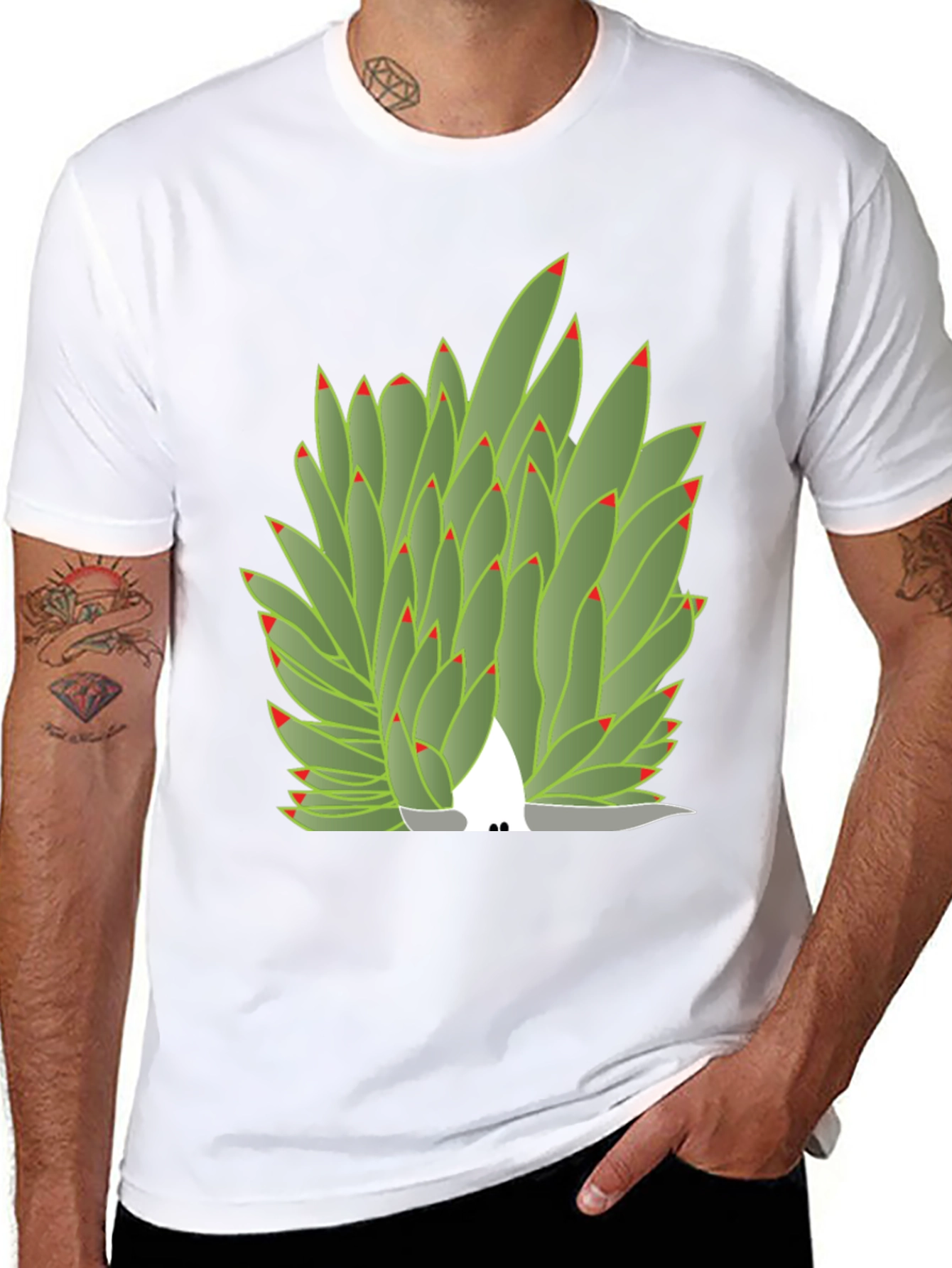 Camiseta Negra con Diseño de Agave