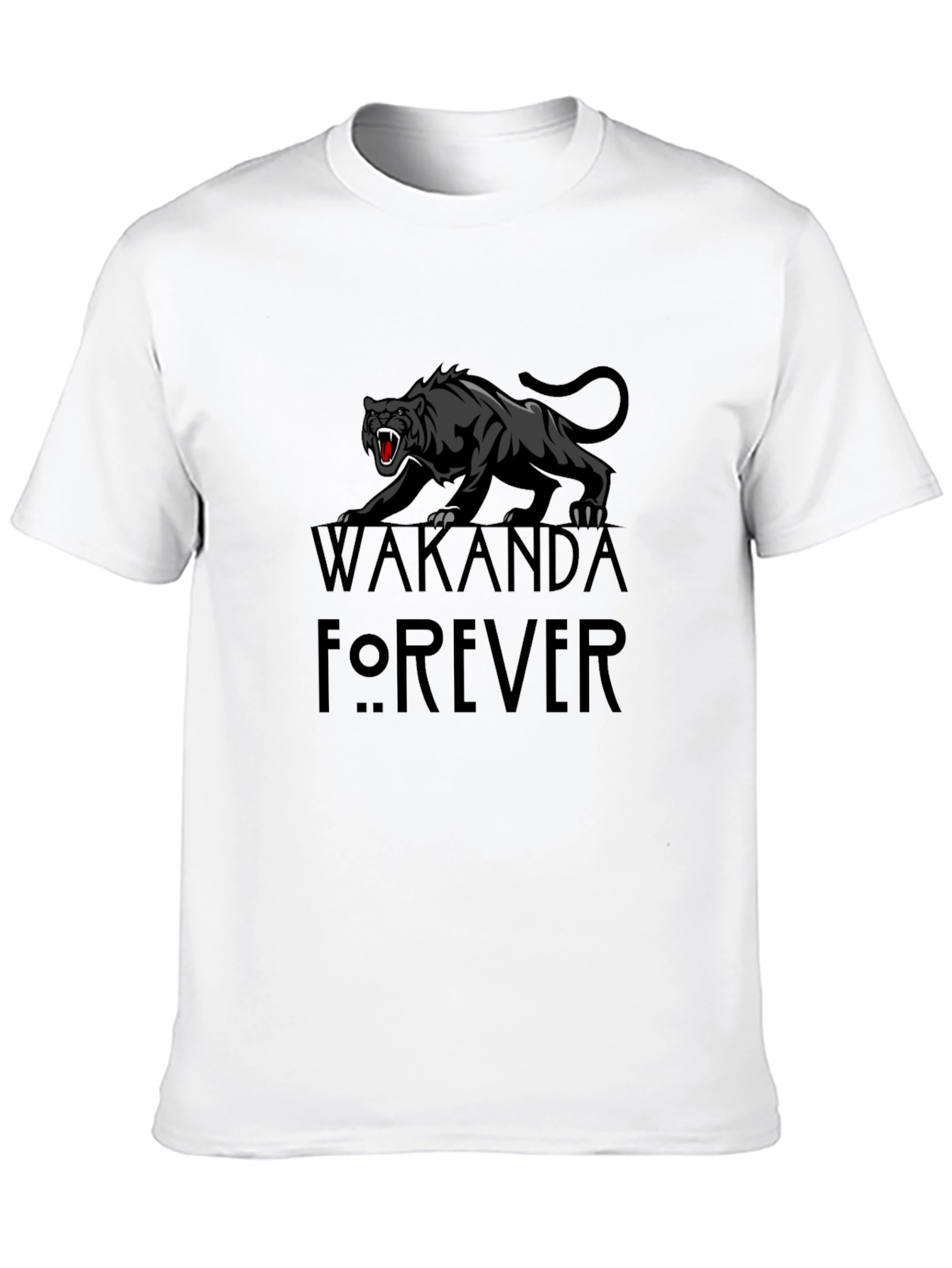 Camiseta Negra Wakanda Forever Pantera