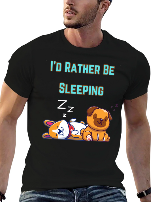 Camiseta Prefiero Estar Durmiendo con Diseño de Perritos