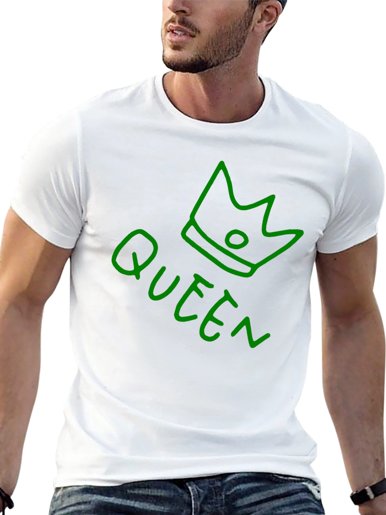Camiseta Negra Queen con Corona Verde