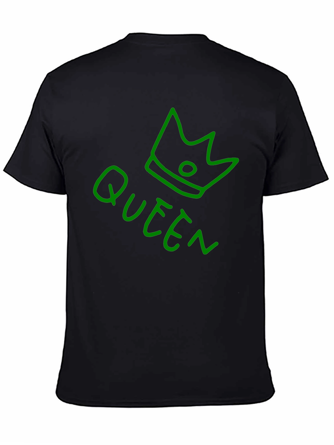Camiseta Negra Queen con Corona Verde