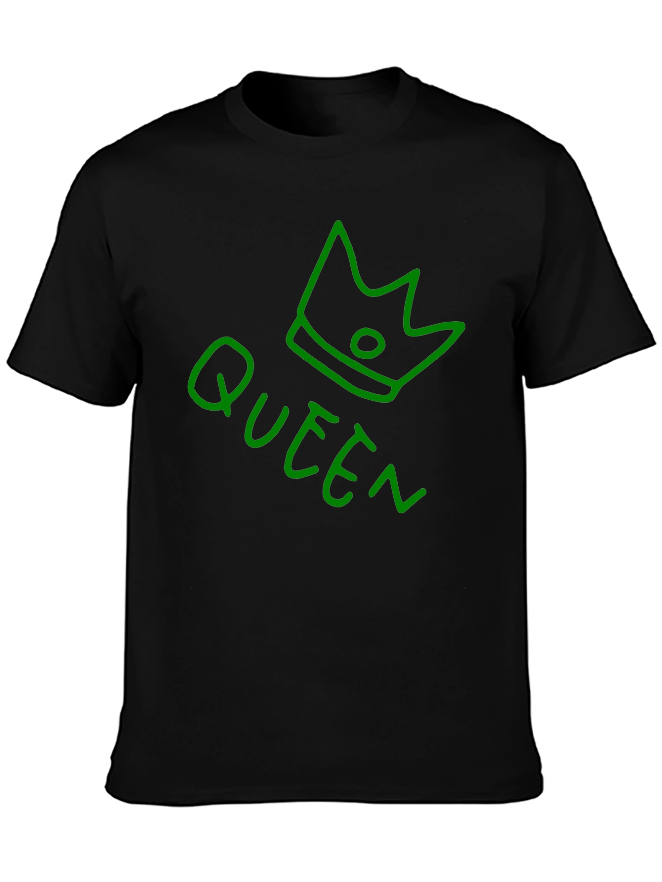 Camiseta Negra Queen con Corona Verde