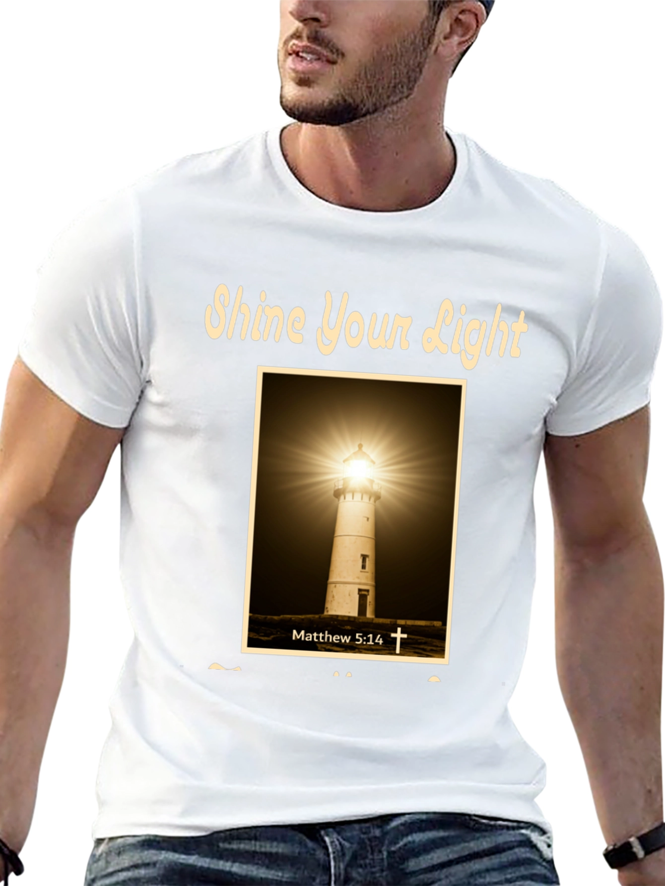 Camiseta Cristiana Shine Your Light - Faro de Esperanza