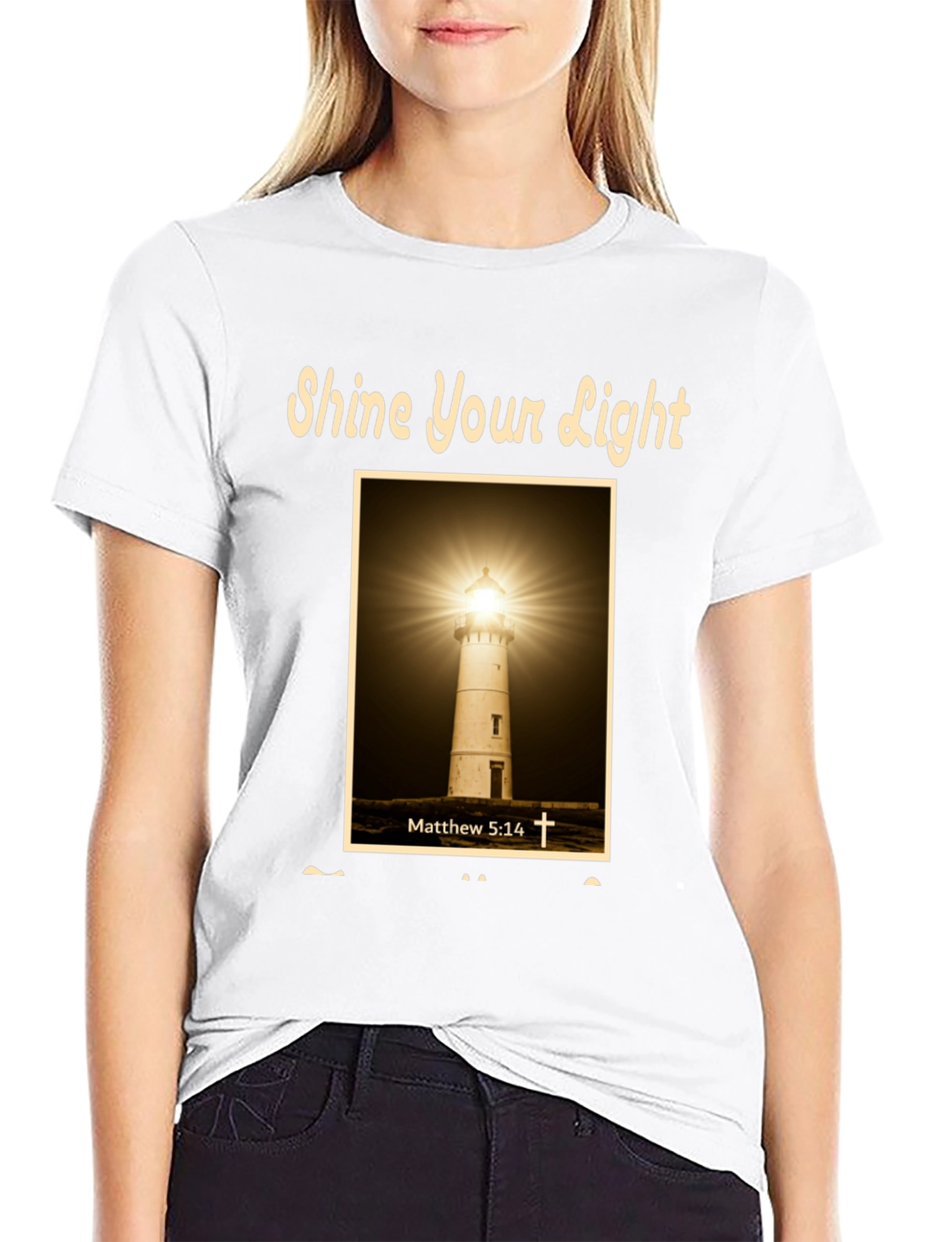 Camiseta Cristiana Shine Your Light - Faro de Esperanza