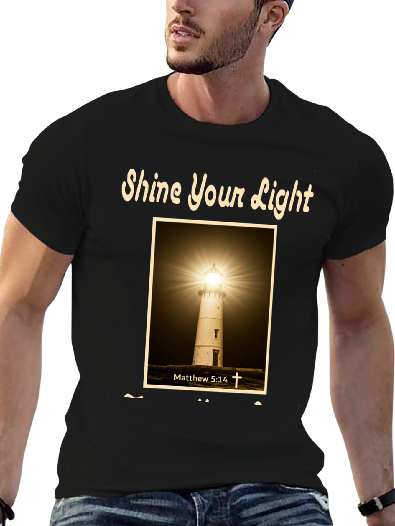 Camiseta Cristiana Shine Your Light - Faro de Esperanza