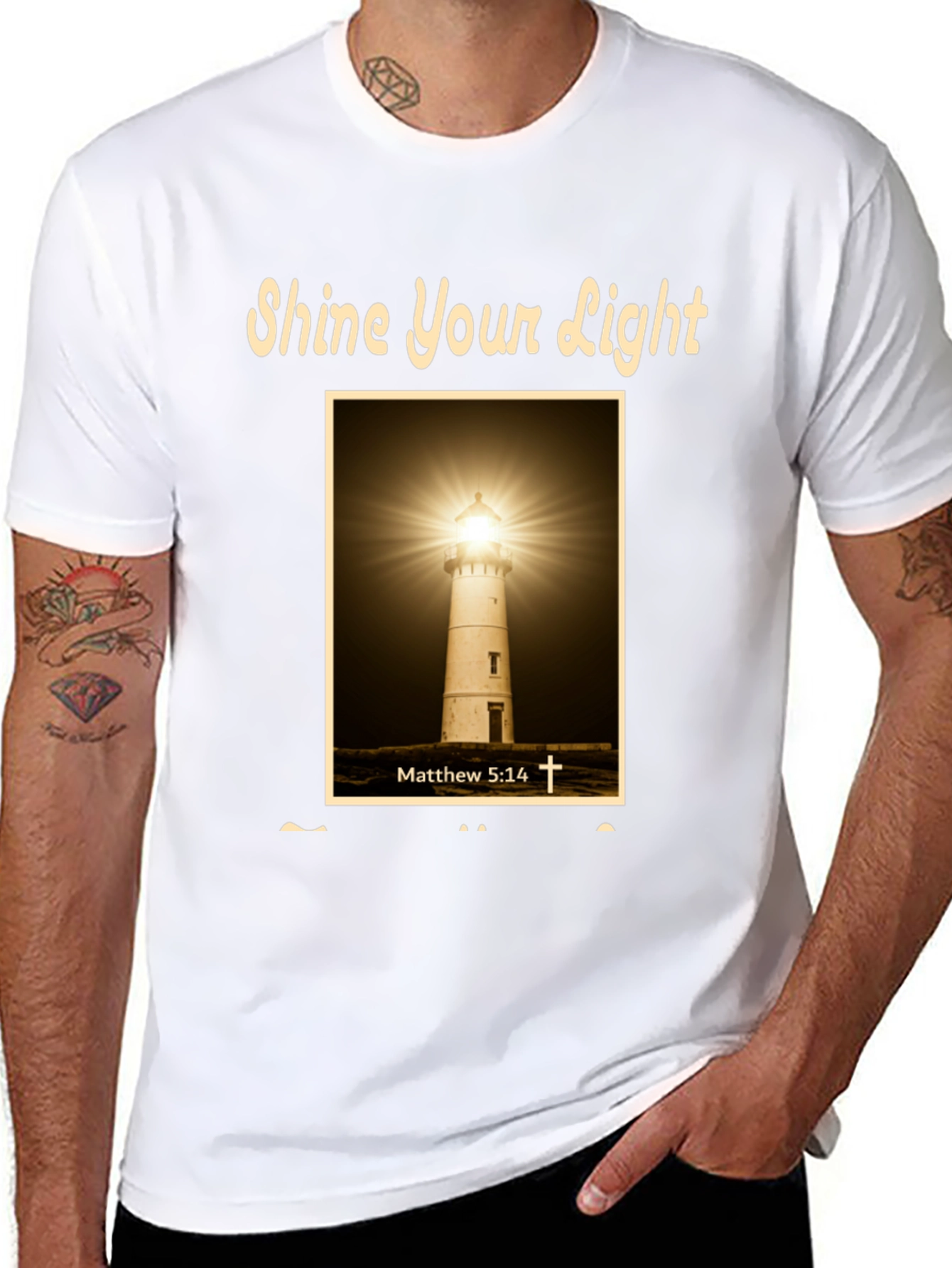 Camiseta Cristiana Shine Your Light - Faro de Esperanza