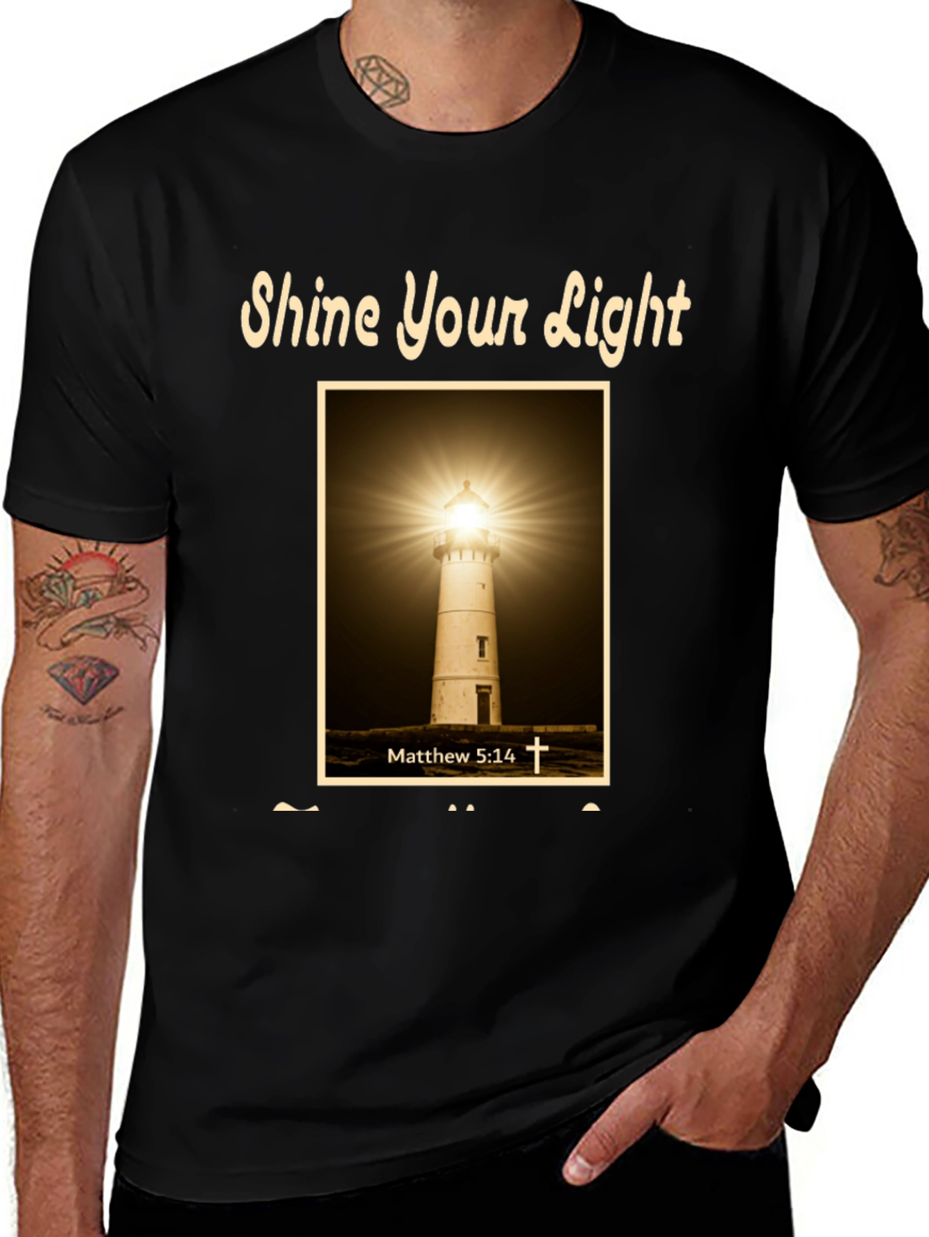 Camiseta Cristiana Shine Your Light - Faro de Esperanza