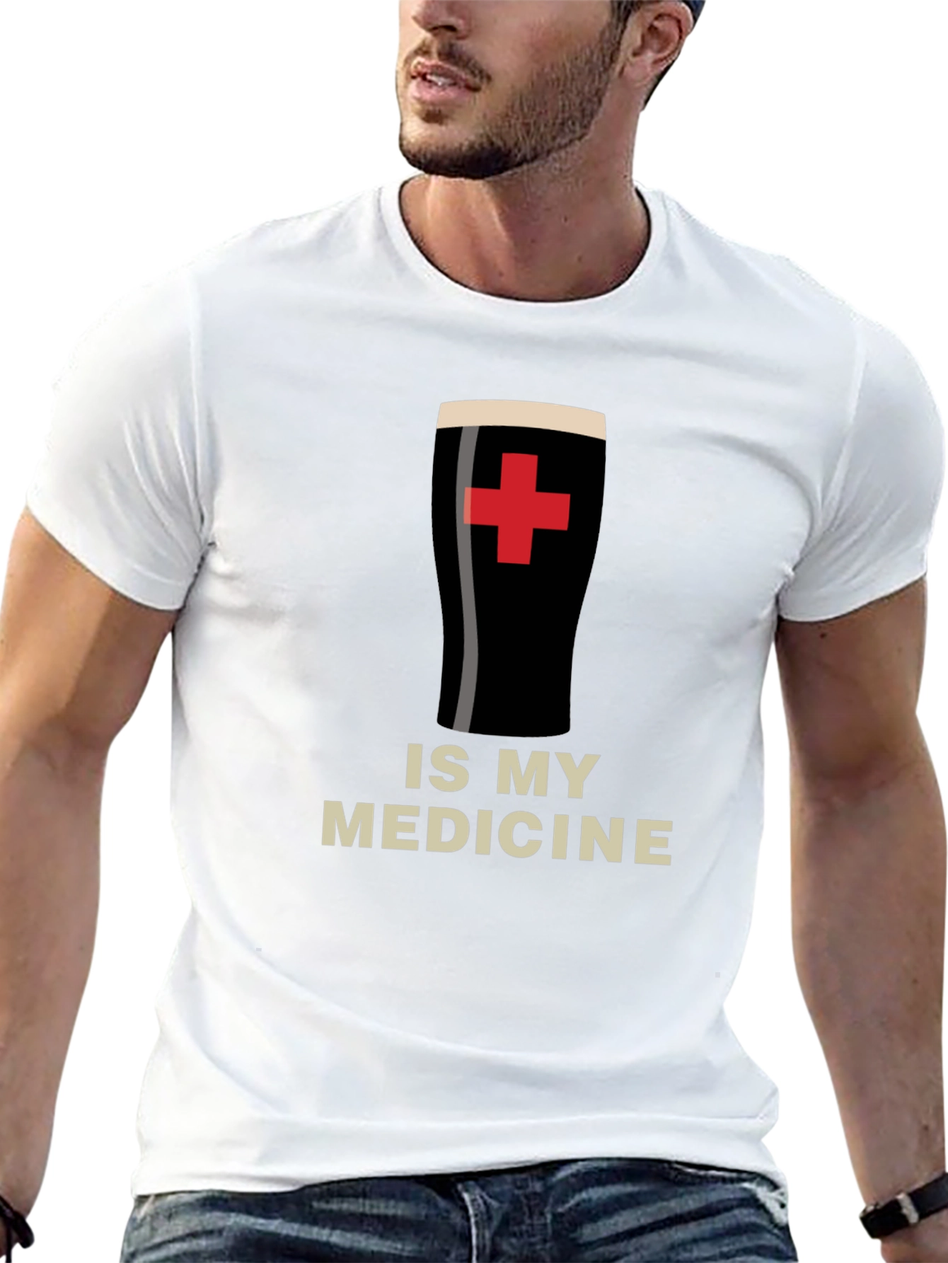 Camiseta Negra La Cerveza es mi Medicina