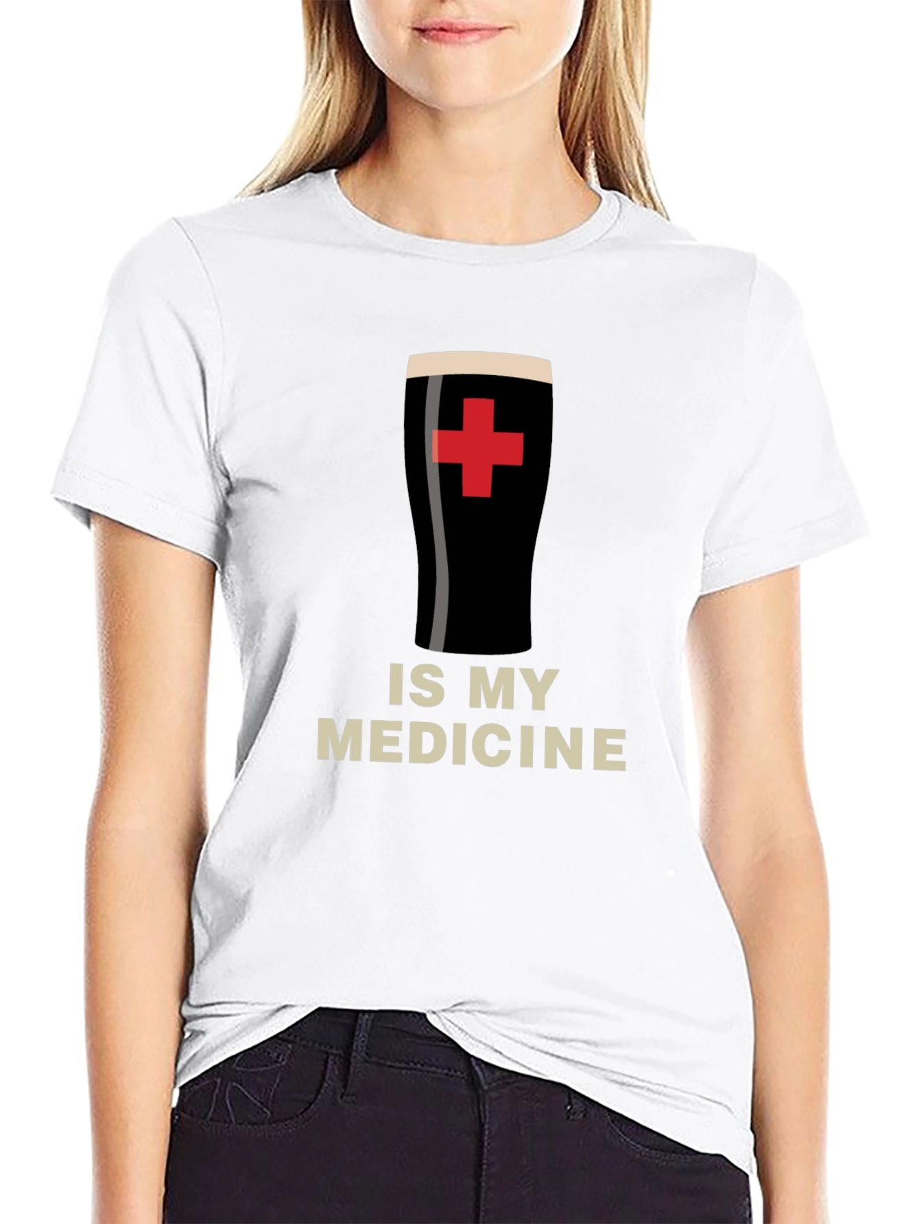 Camiseta Negra La Cerveza es mi Medicina