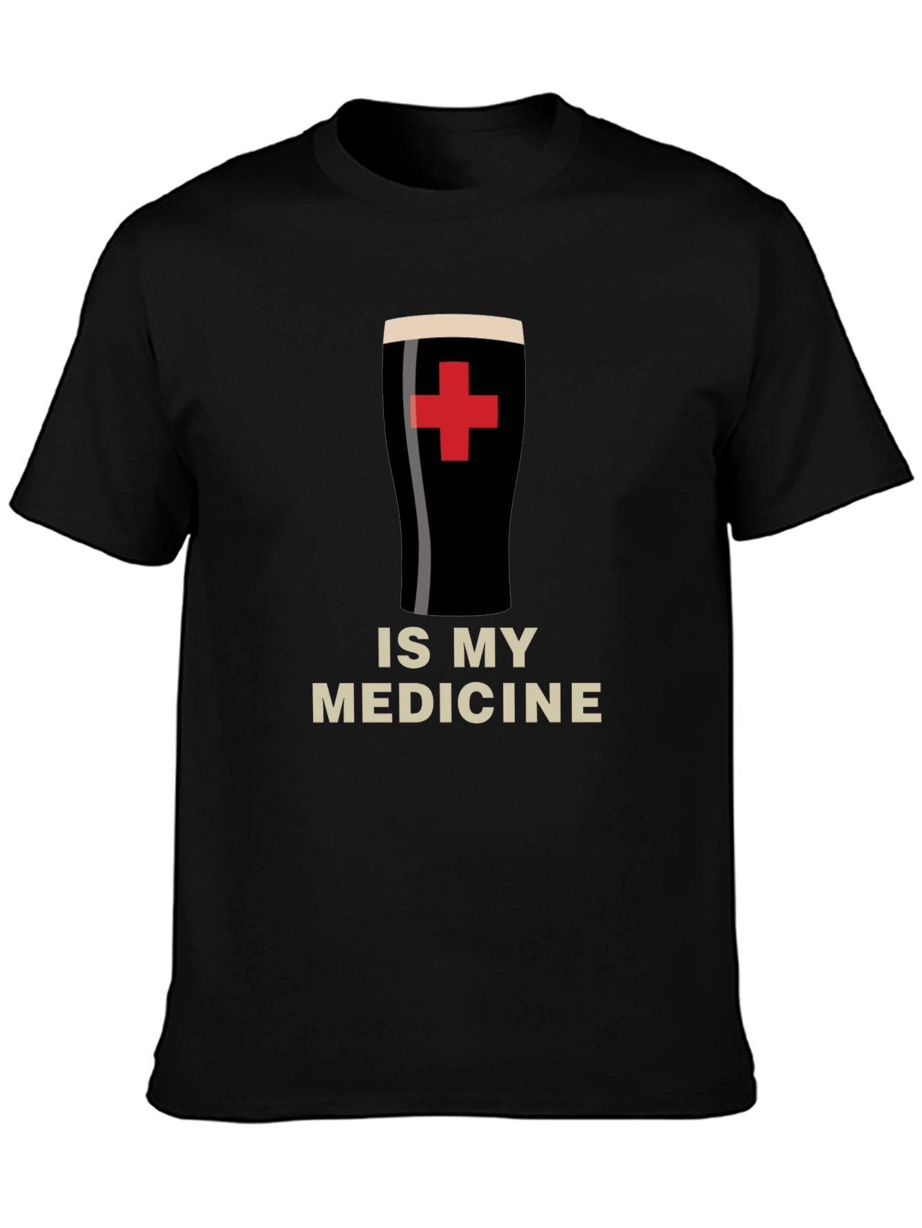 Camiseta Negra La Cerveza es mi Medicina