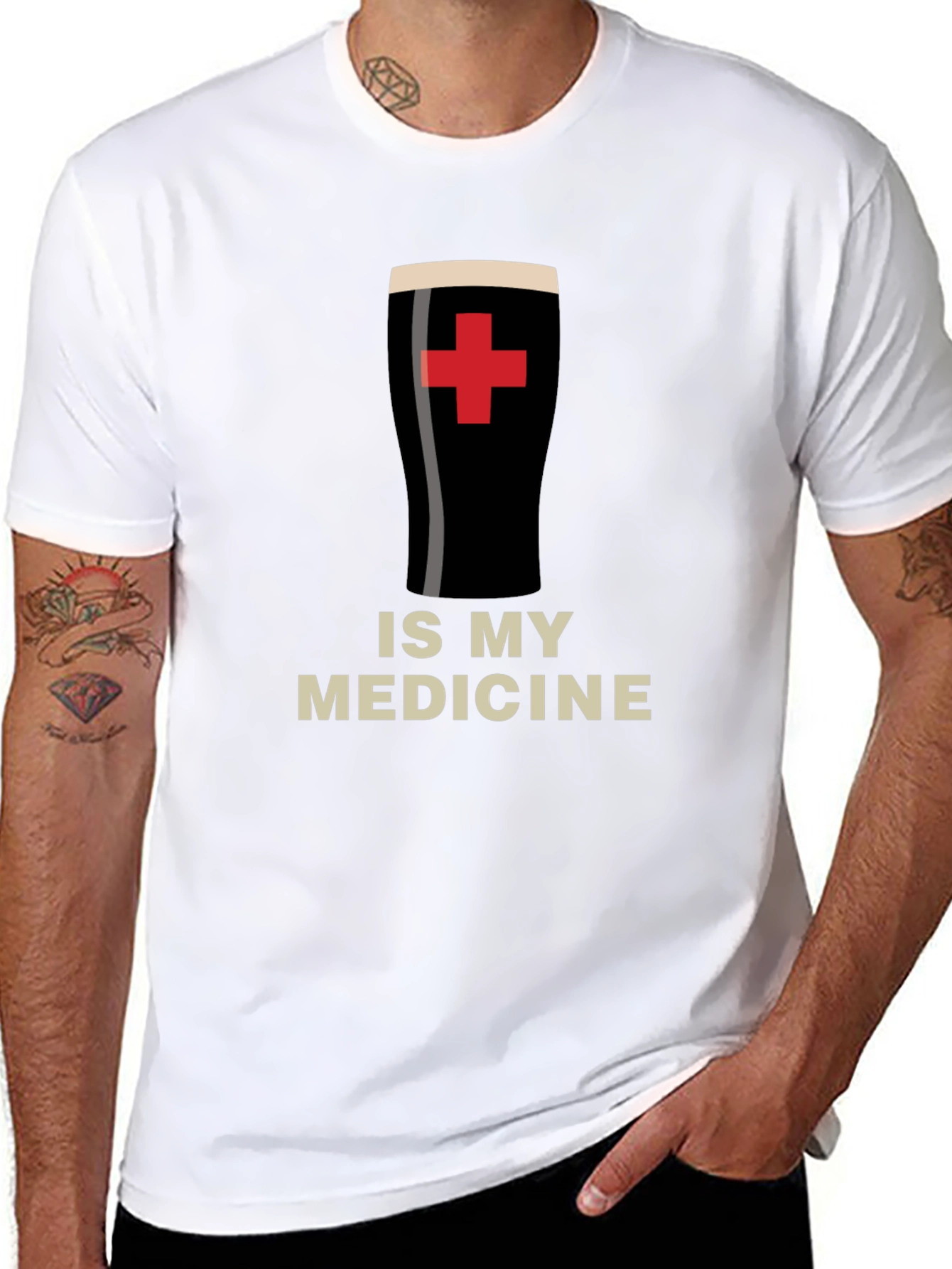 Camiseta Negra La Cerveza es mi Medicina