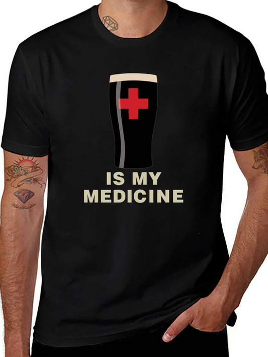 Camiseta Negra La Cerveza es mi Medicina
