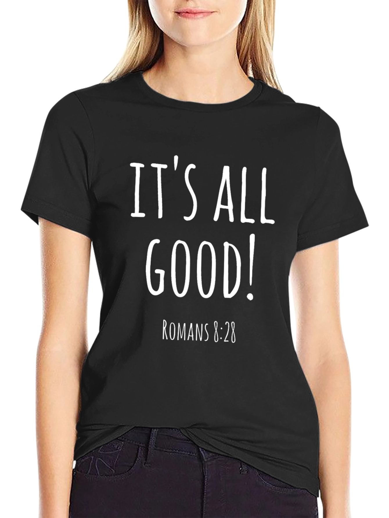 Camiseta Negra Its All Good! Romans 8:28