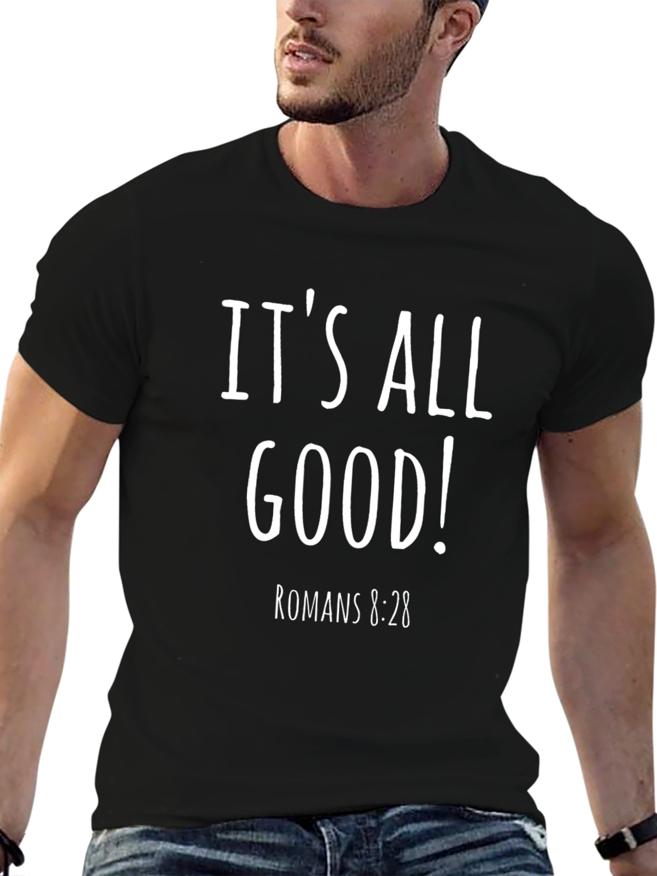 Camiseta Negra Its All Good! Romans 8:28
