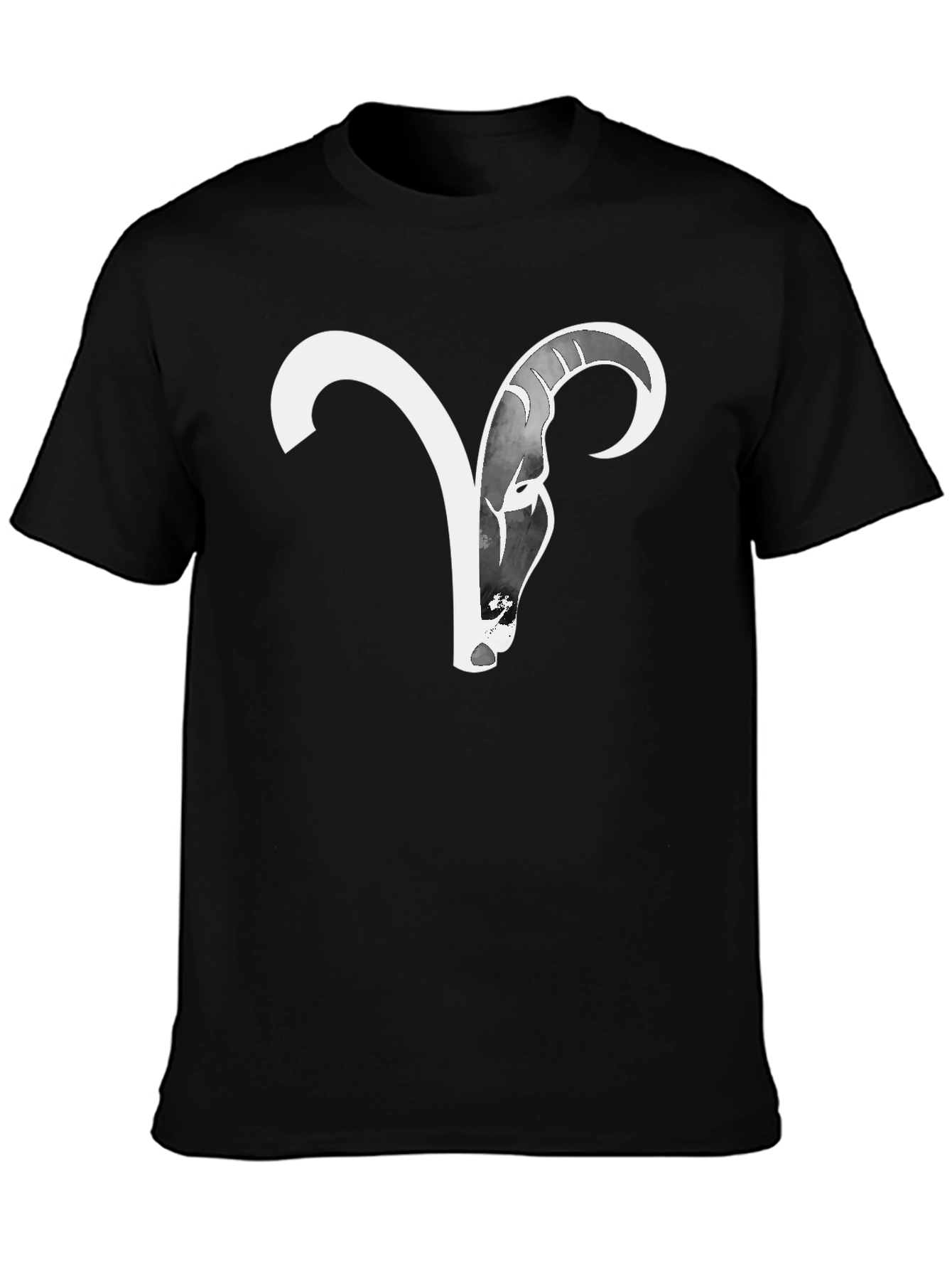 Camiseta Negra Aries Zodiaco Diseño Moderno