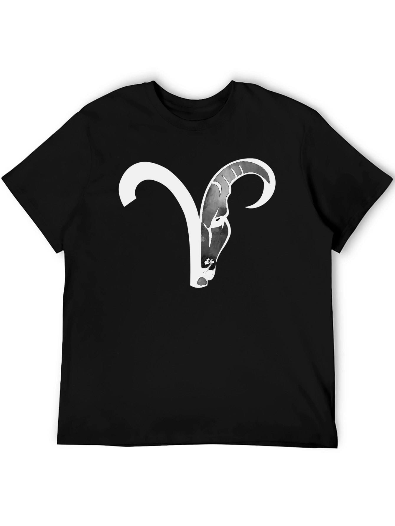 Camiseta Negra Aries Zodiaco Diseño Moderno