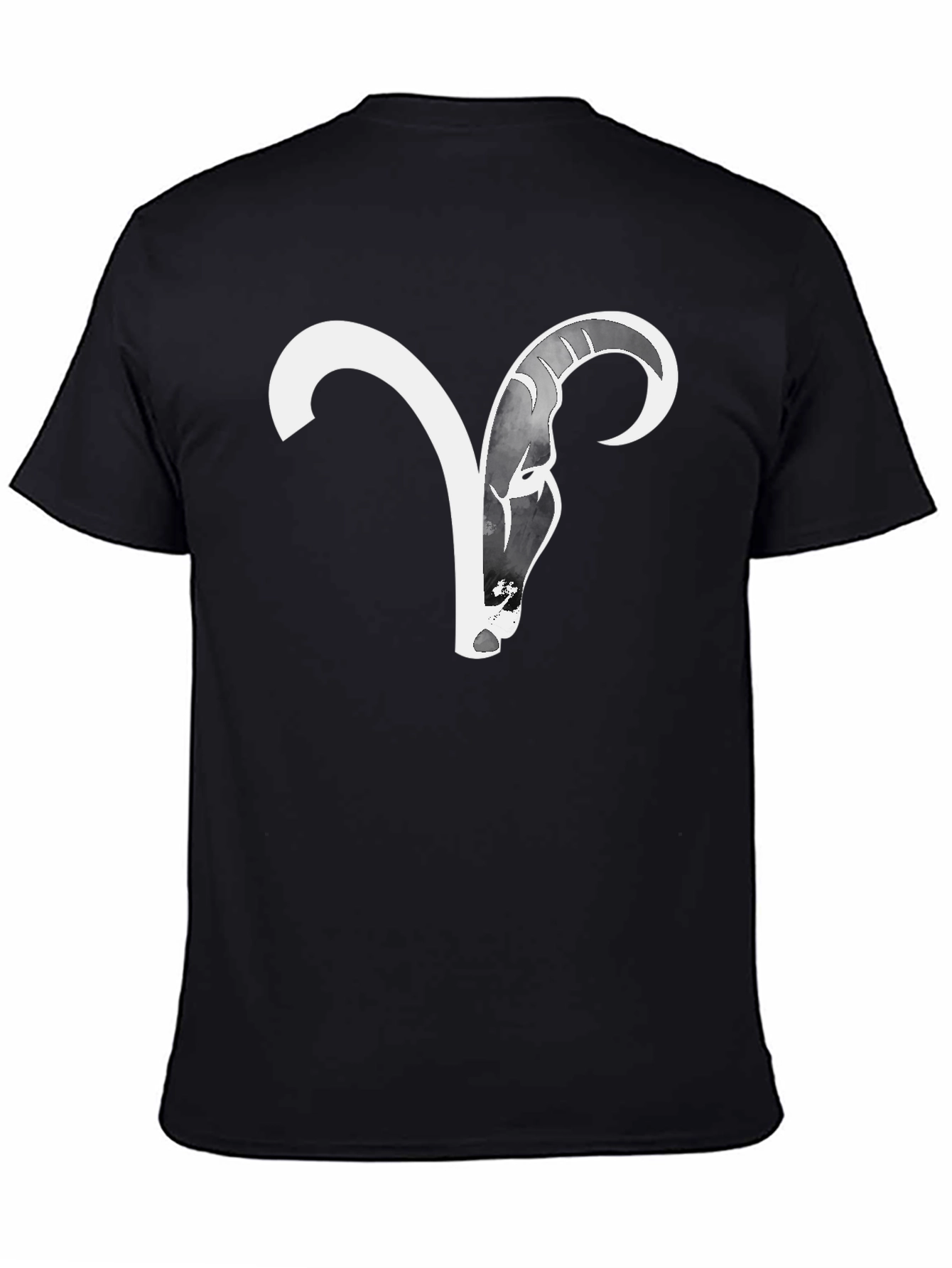 Camiseta Negra Aries Zodiaco Diseño Moderno