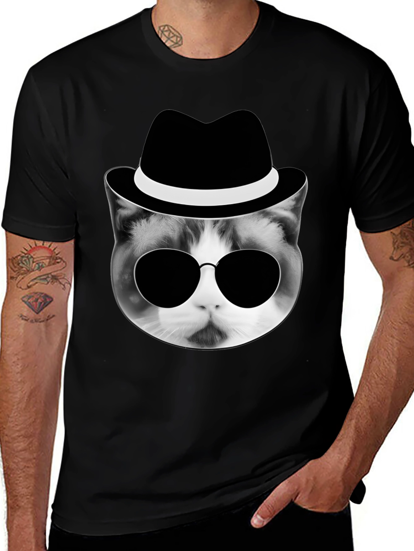 Camiseta Hombre Gato Gangster