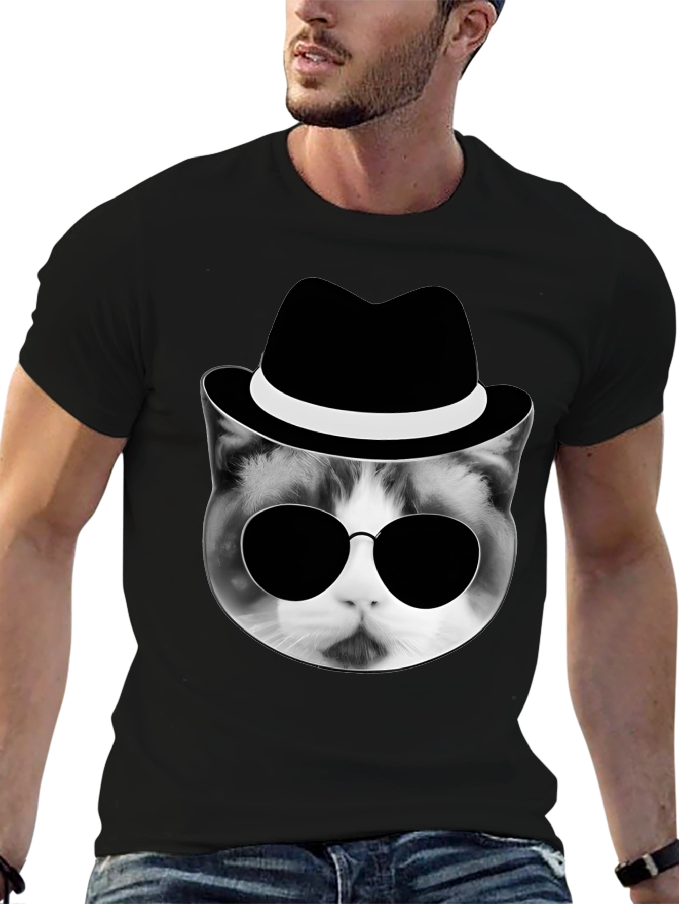 Camiseta Hombre Gato Gangster