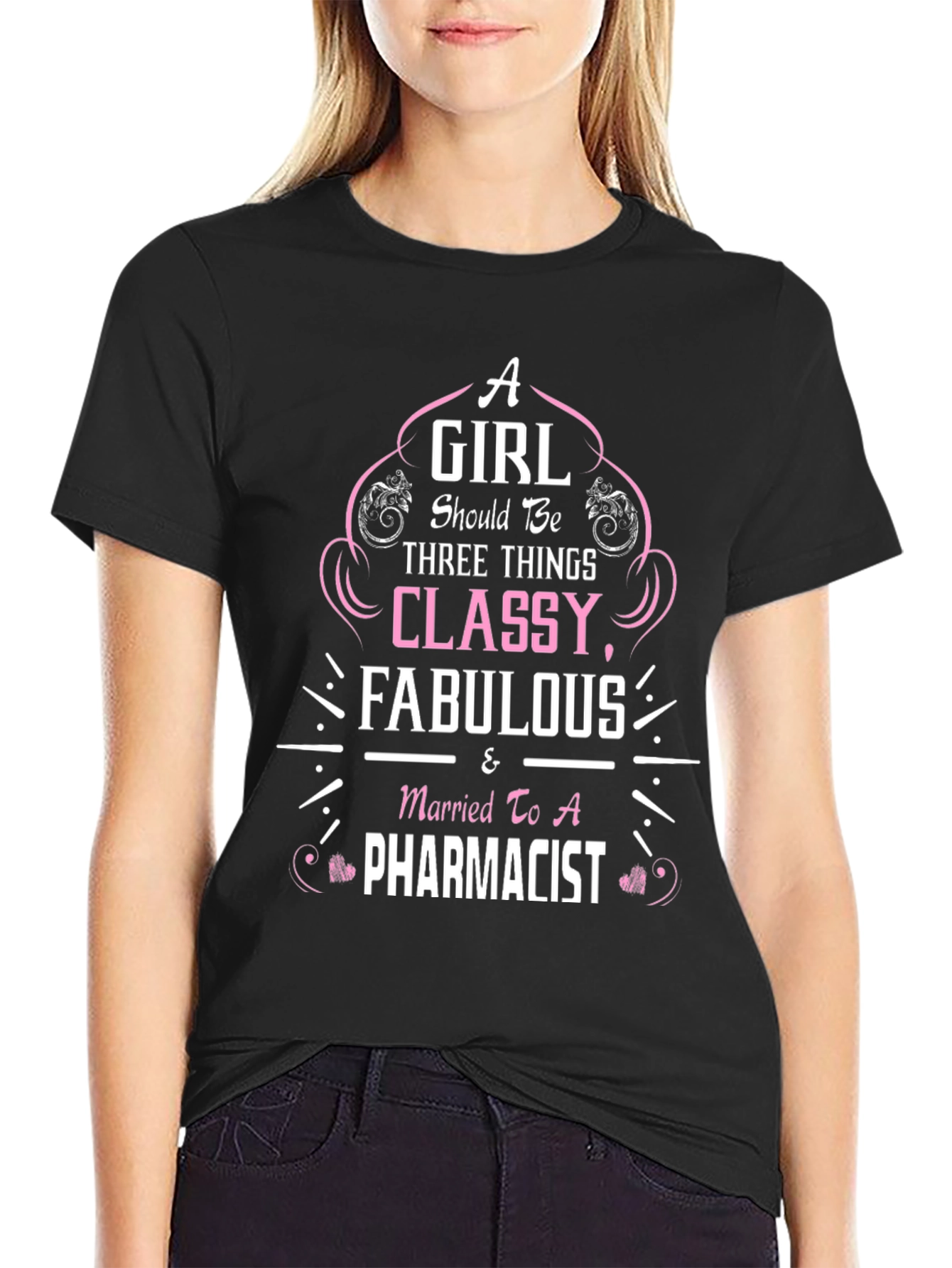 Camiseta Negra Mujer de Farmacéutico: Elegante y Fabulosa