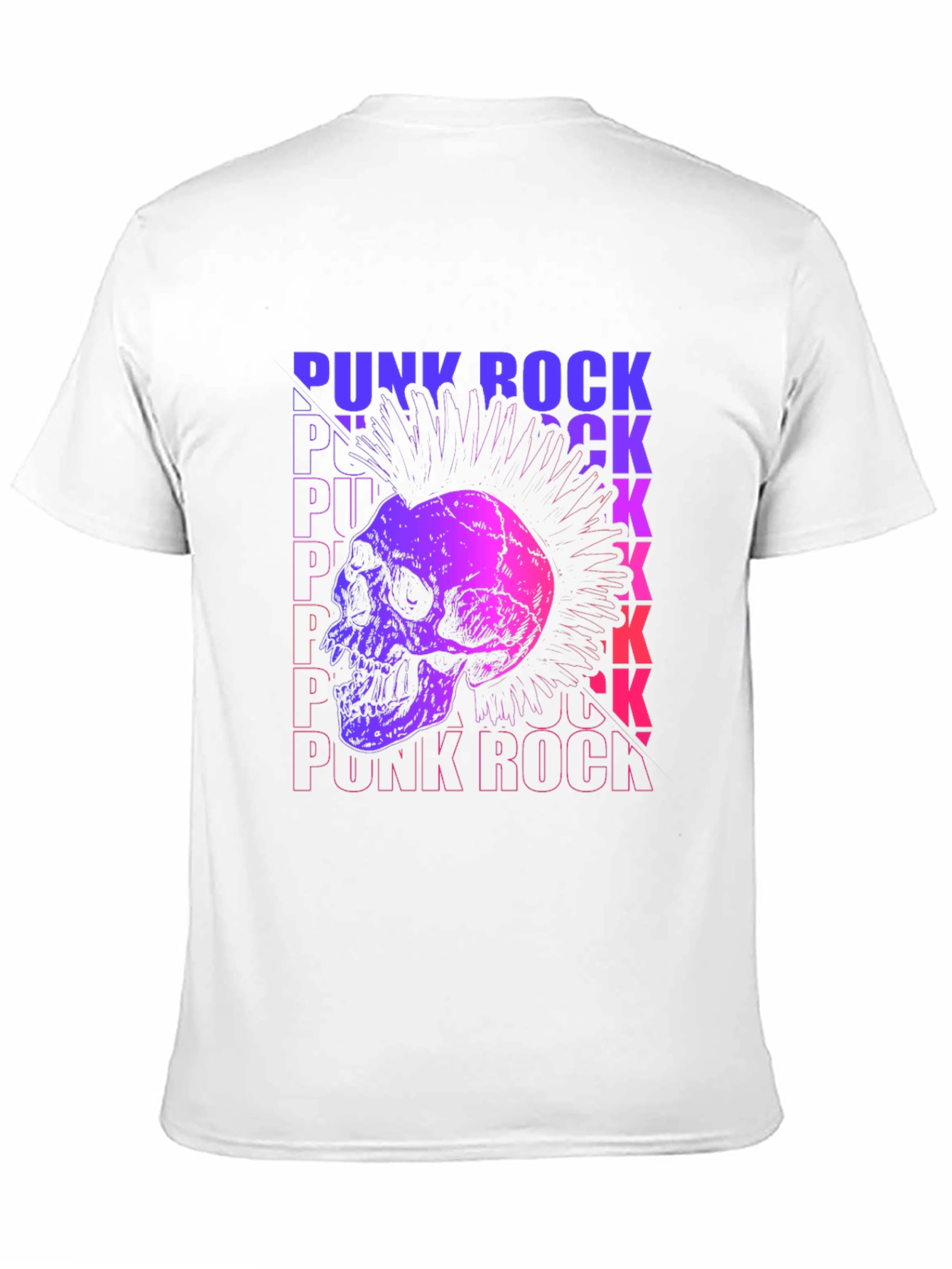 Camiseta Negra Estampada Punk Rock Calavera