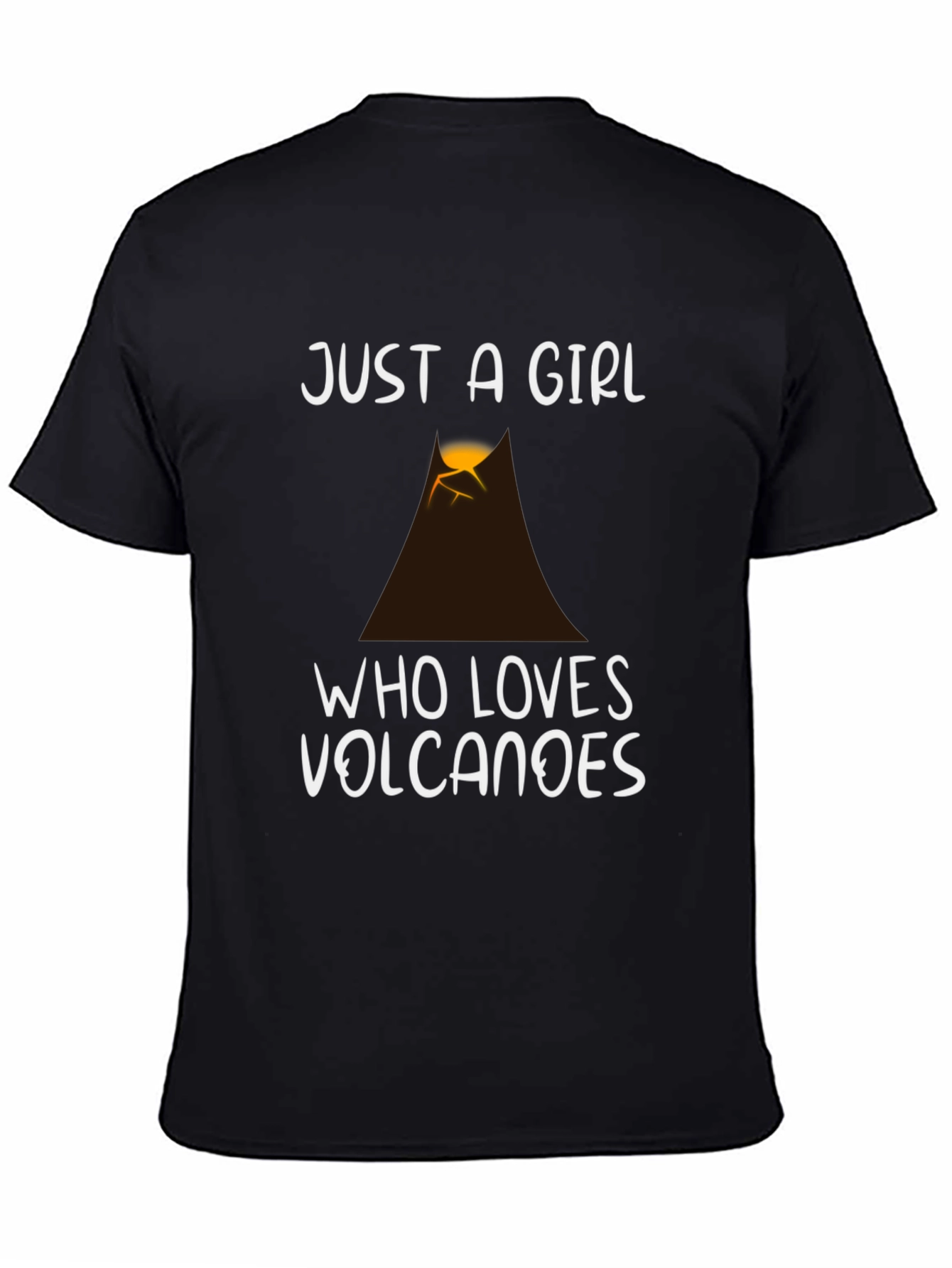 Camiseta Negra Just a Girl Who Loves Volcanoes