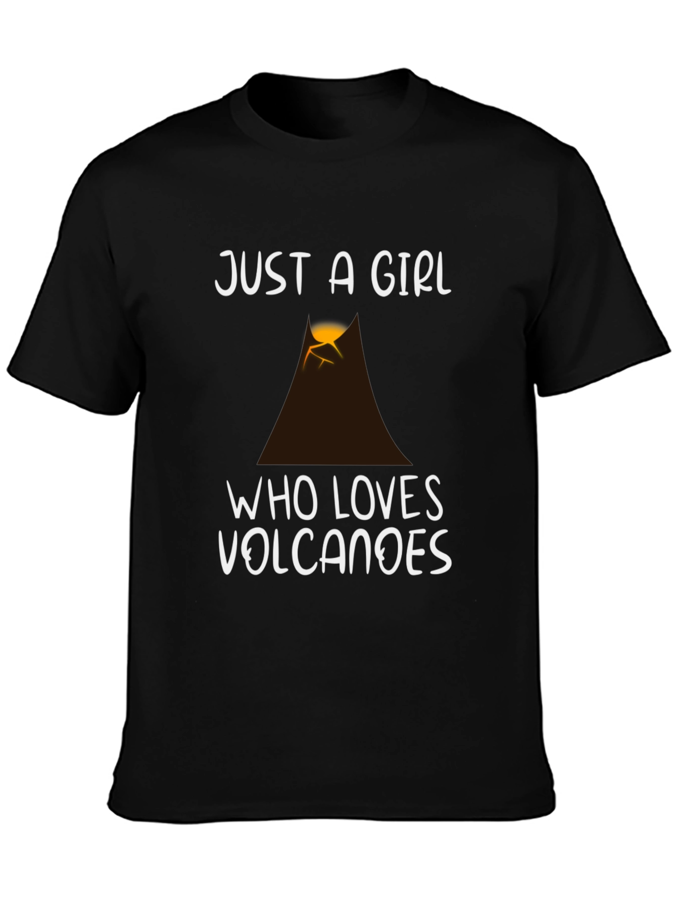 Camiseta Negra Just a Girl Who Loves Volcanoes