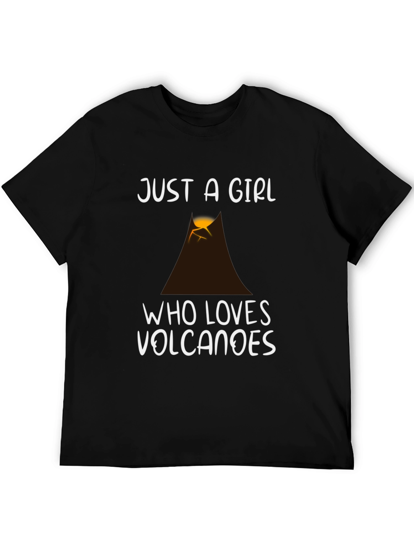 Camiseta Negra Just a Girl Who Loves Volcanoes
