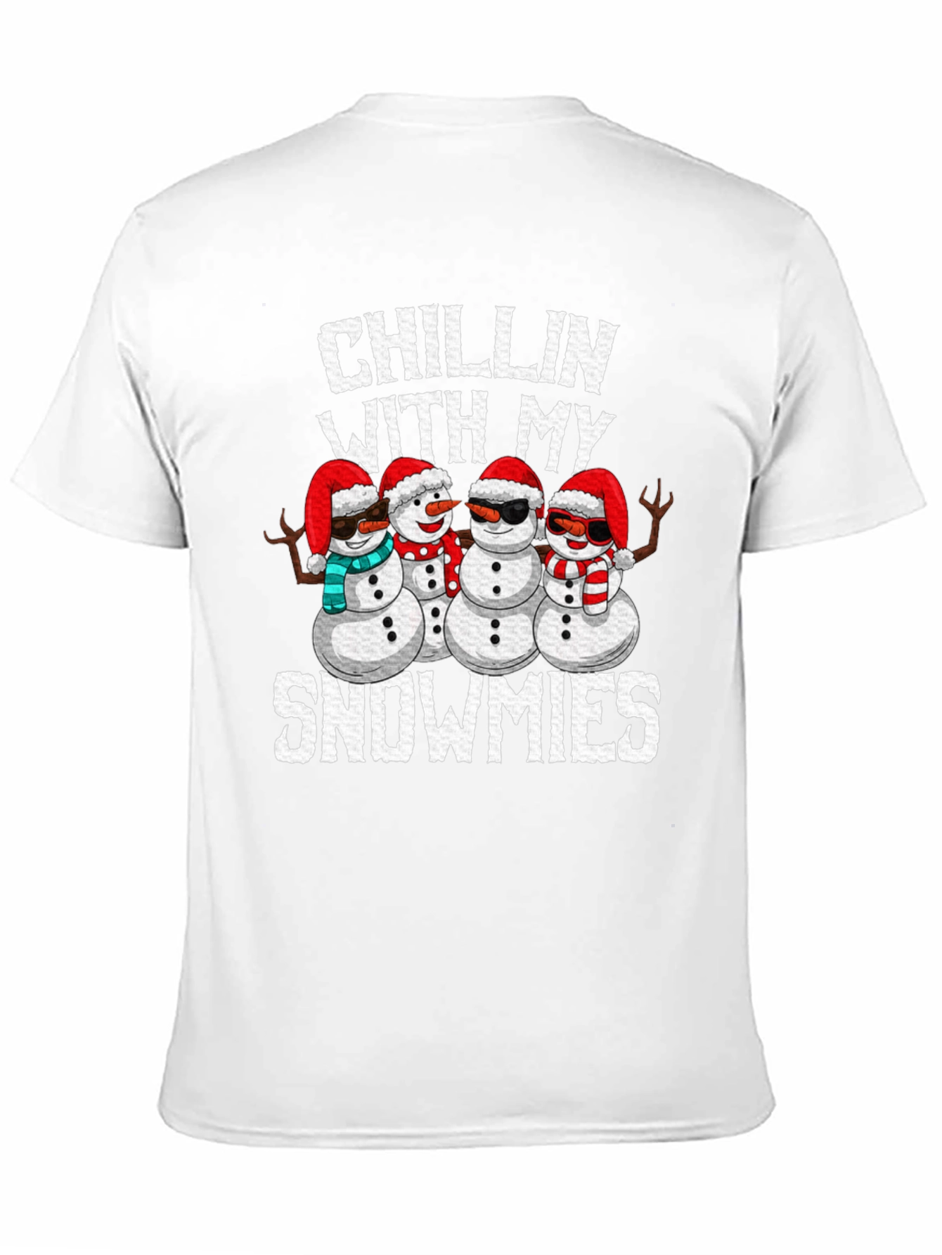 Camiseta Negra con Diseño Navideño Chillin With My Snowmies